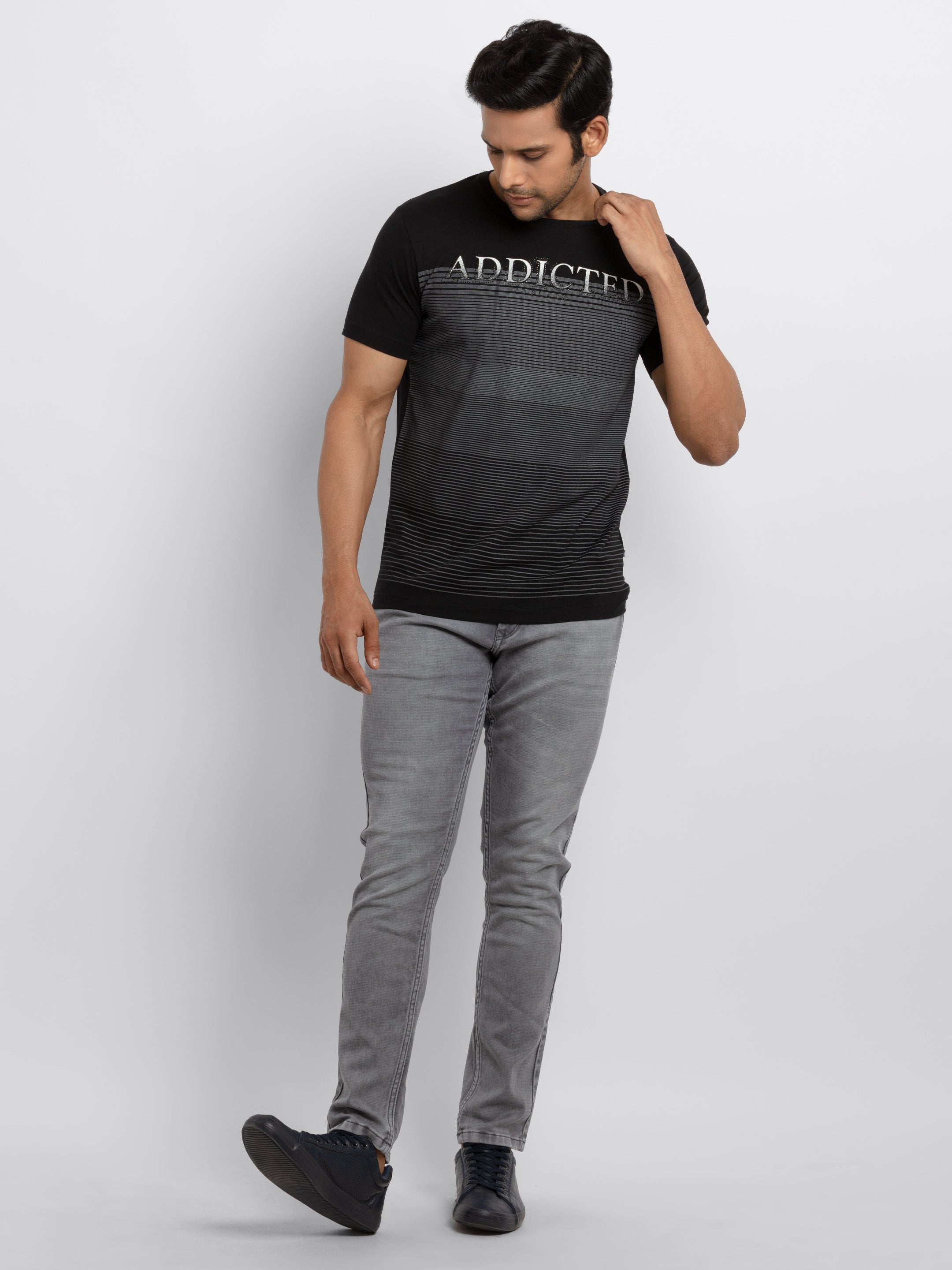Mens Printed Round Neck T-shirt