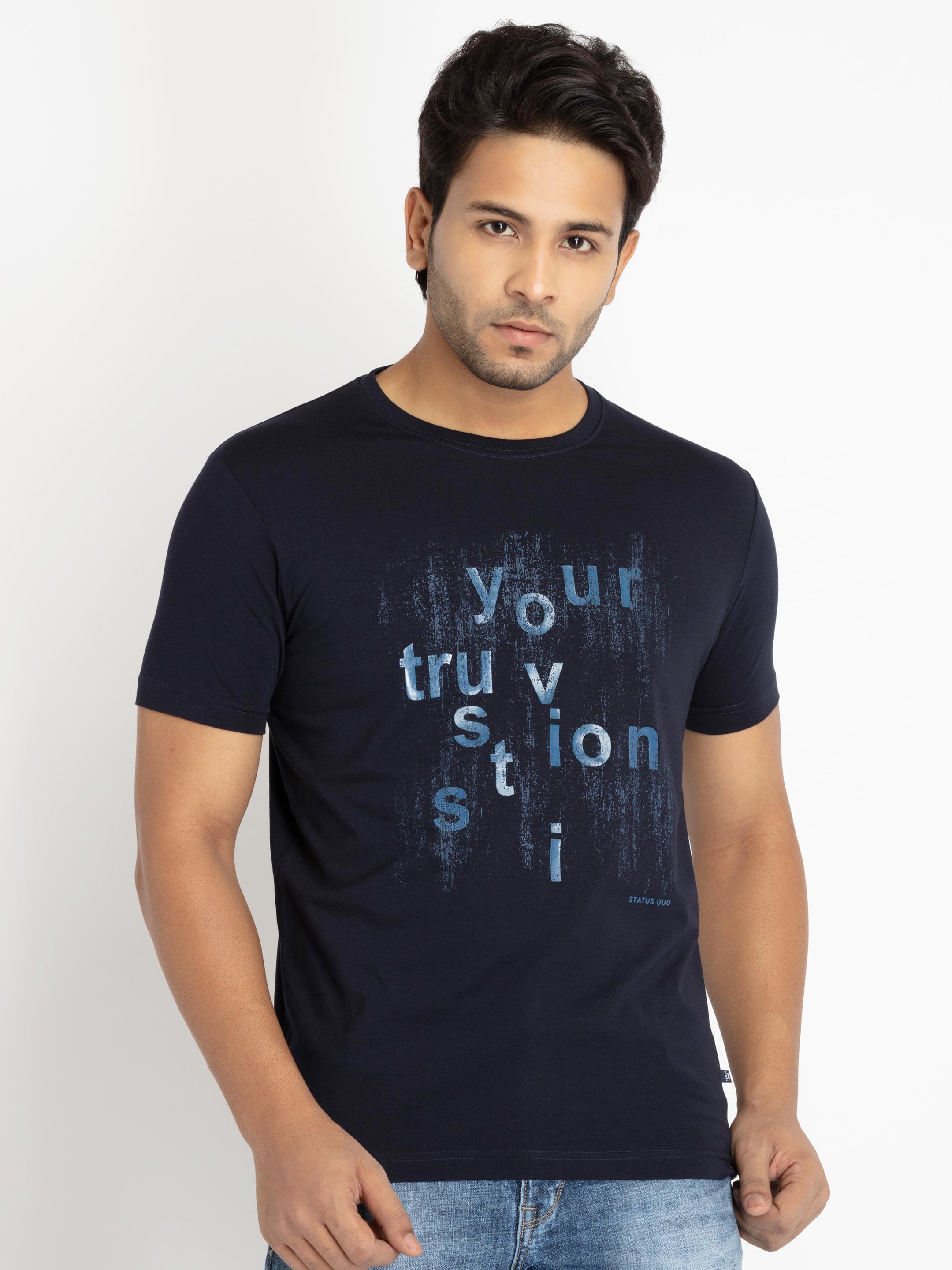 Status Quo |Men's Solid T-shirt - 3XL, 4XL, 5XL