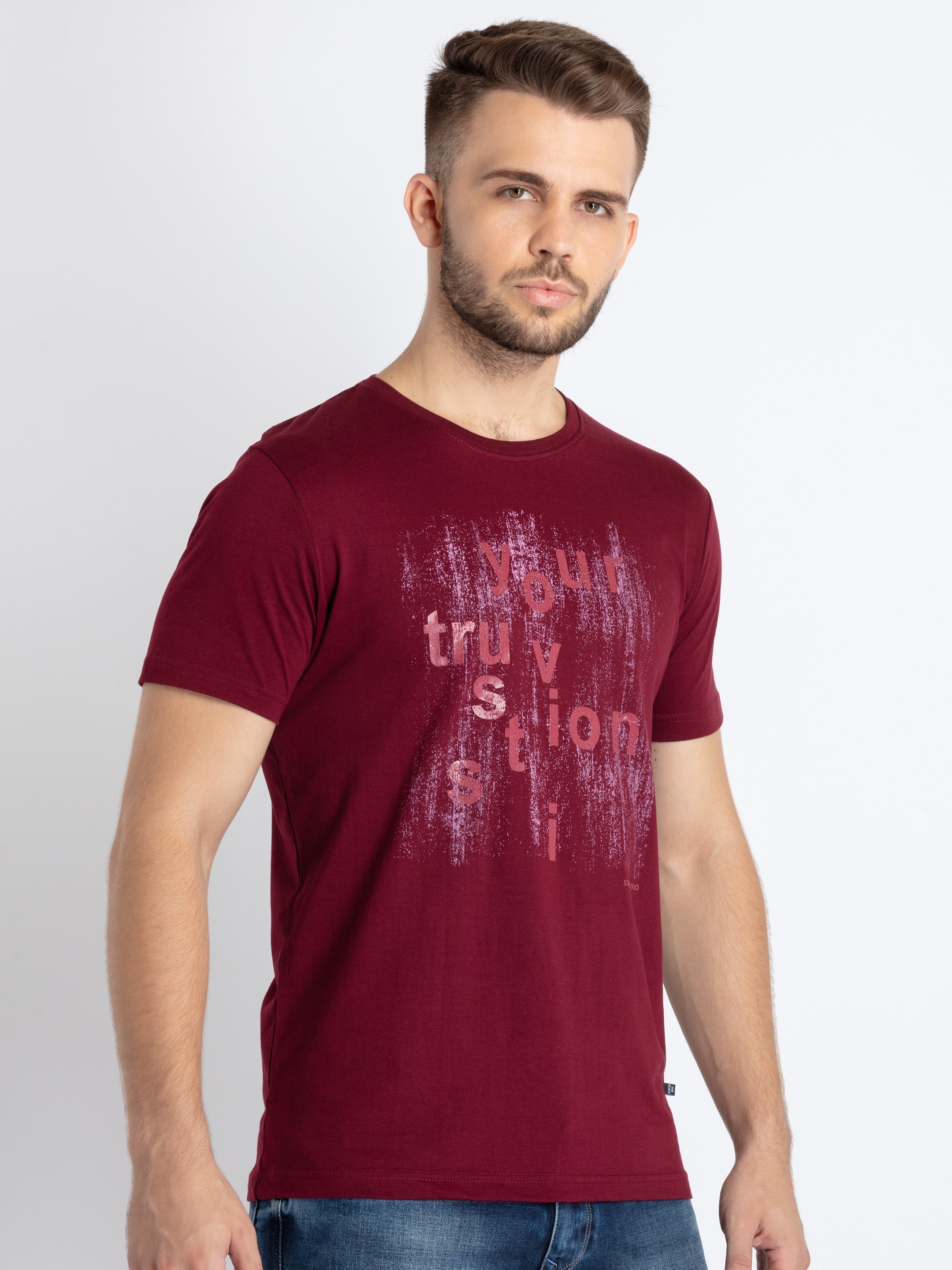 Mens Printed Round Neck T-Shirt