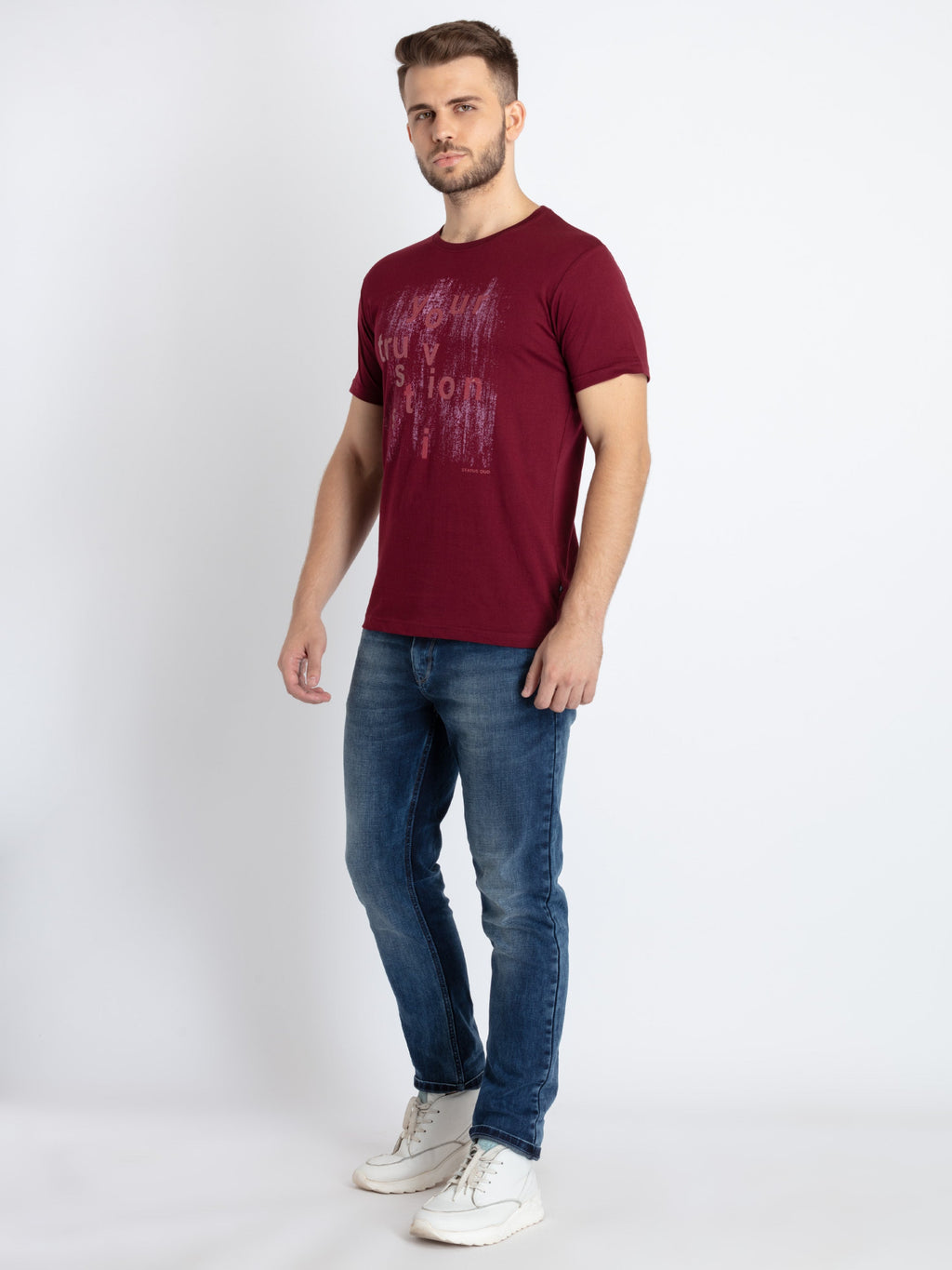 Mens Printed Round Neck T-Shirt