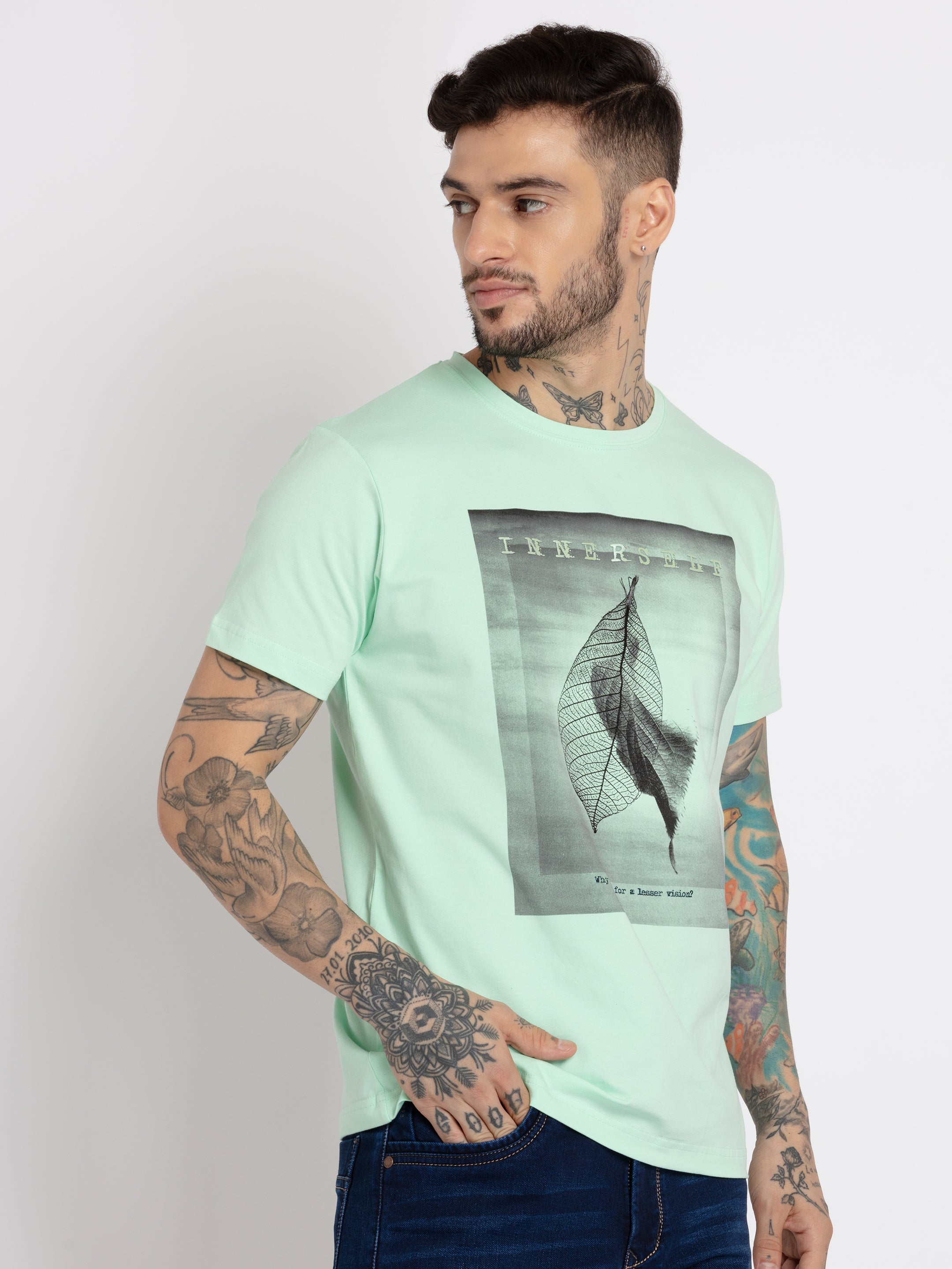 Mens Solid Round Neck T-shirt
