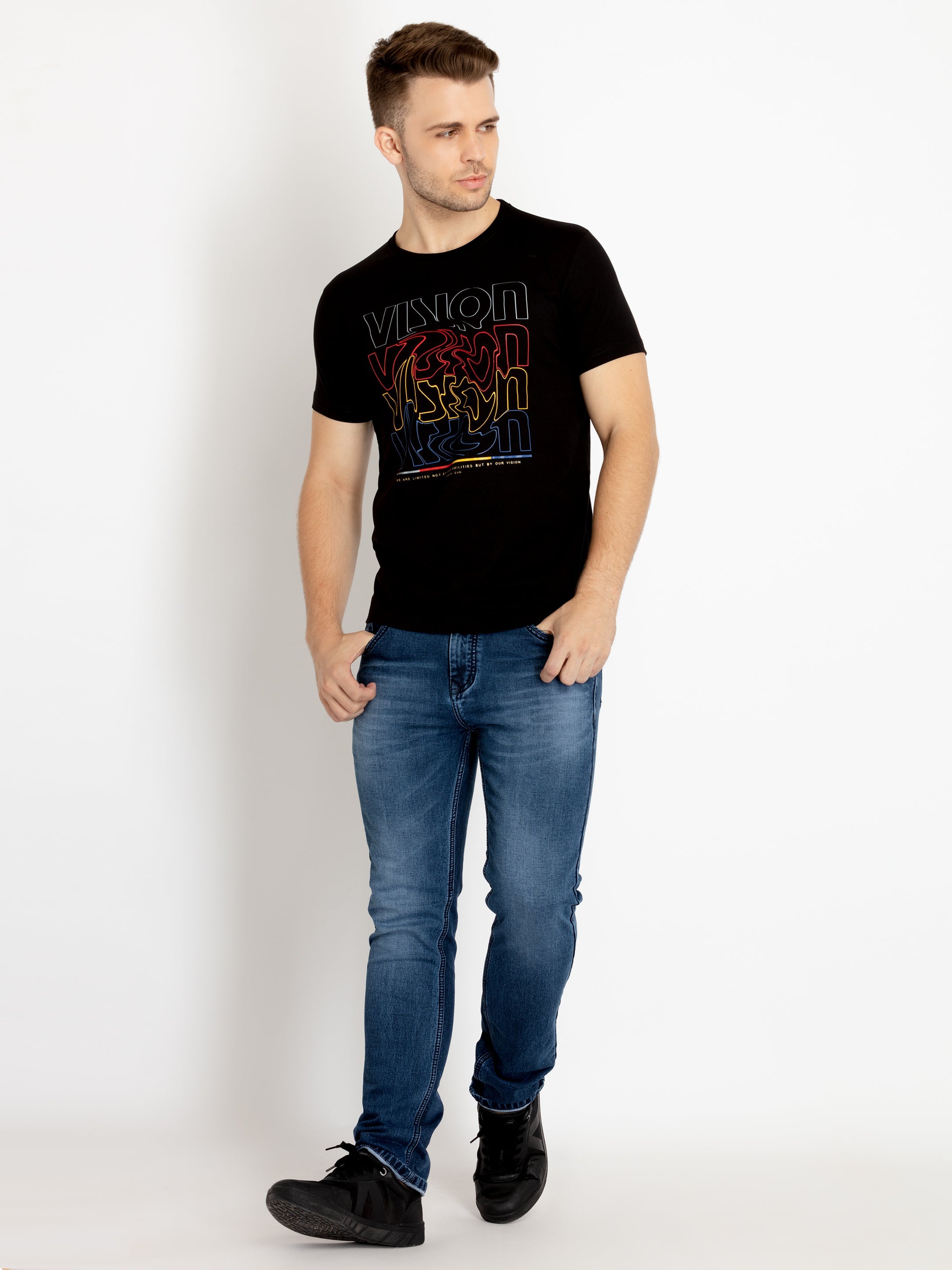 Mens Printed Round Neck T-shirts