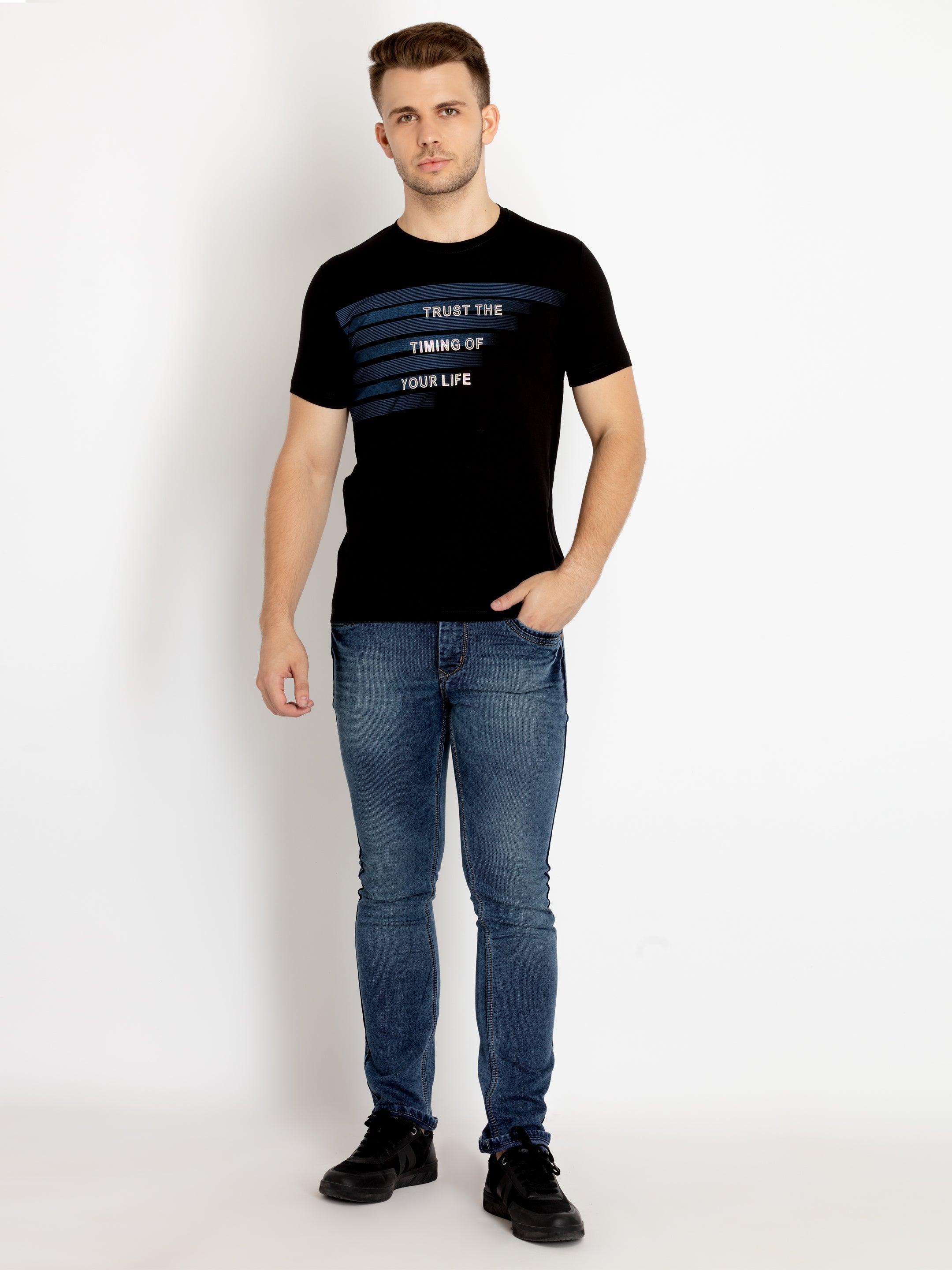 Mens Printed Round Neck T-shirts