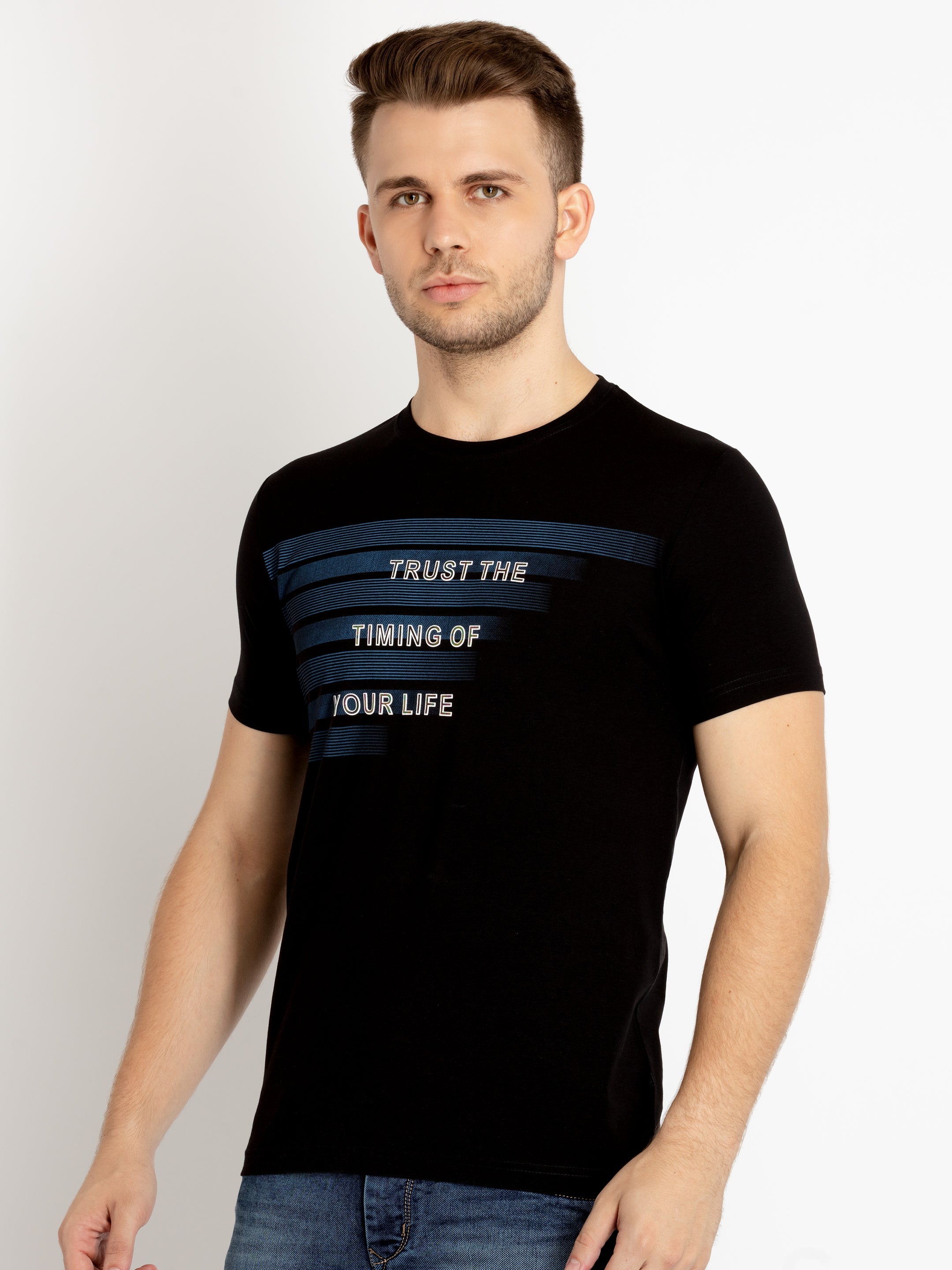 Mens Printed Round Neck T-shirts