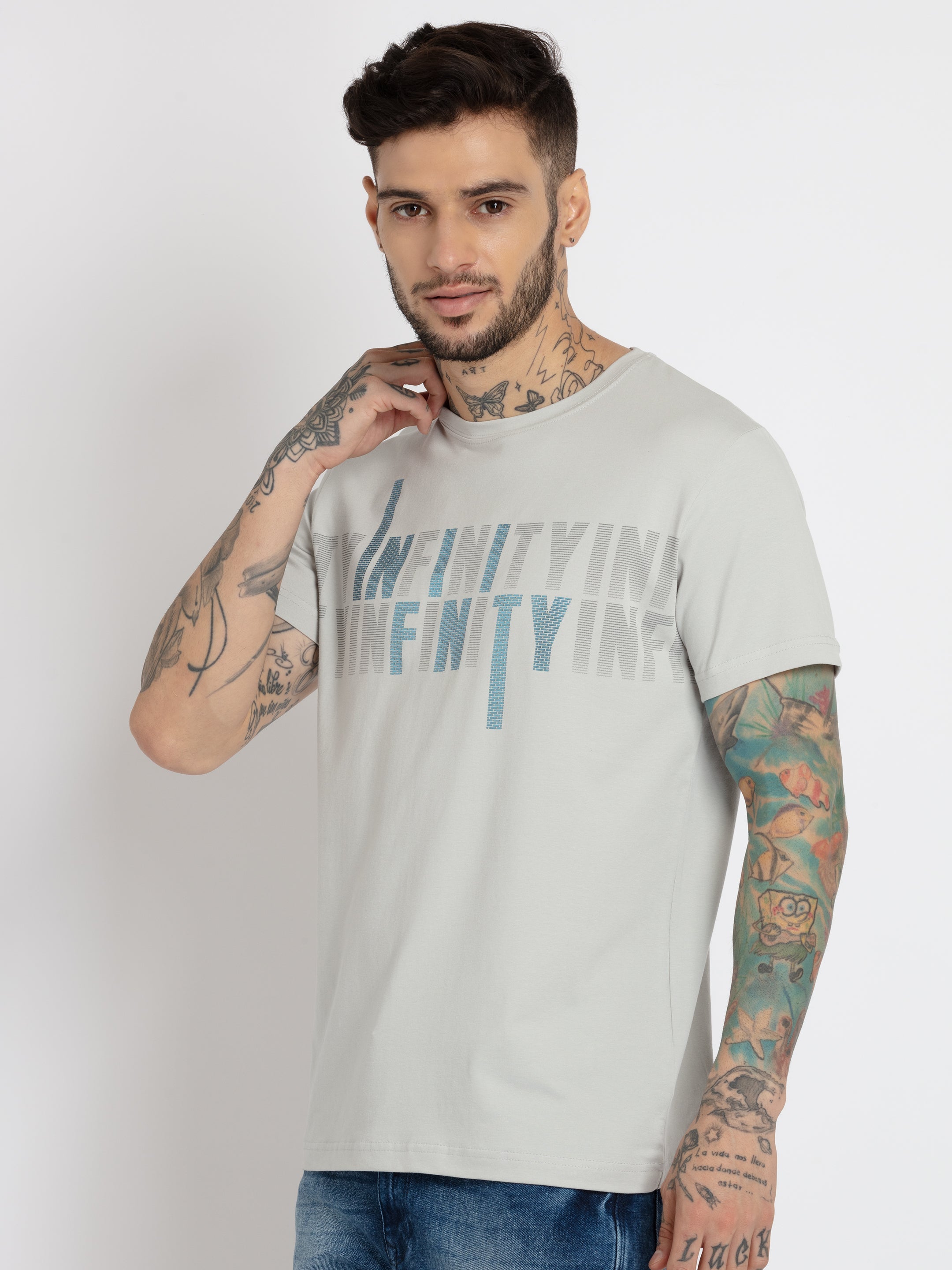 Mens Printed Round Neck T-shirt