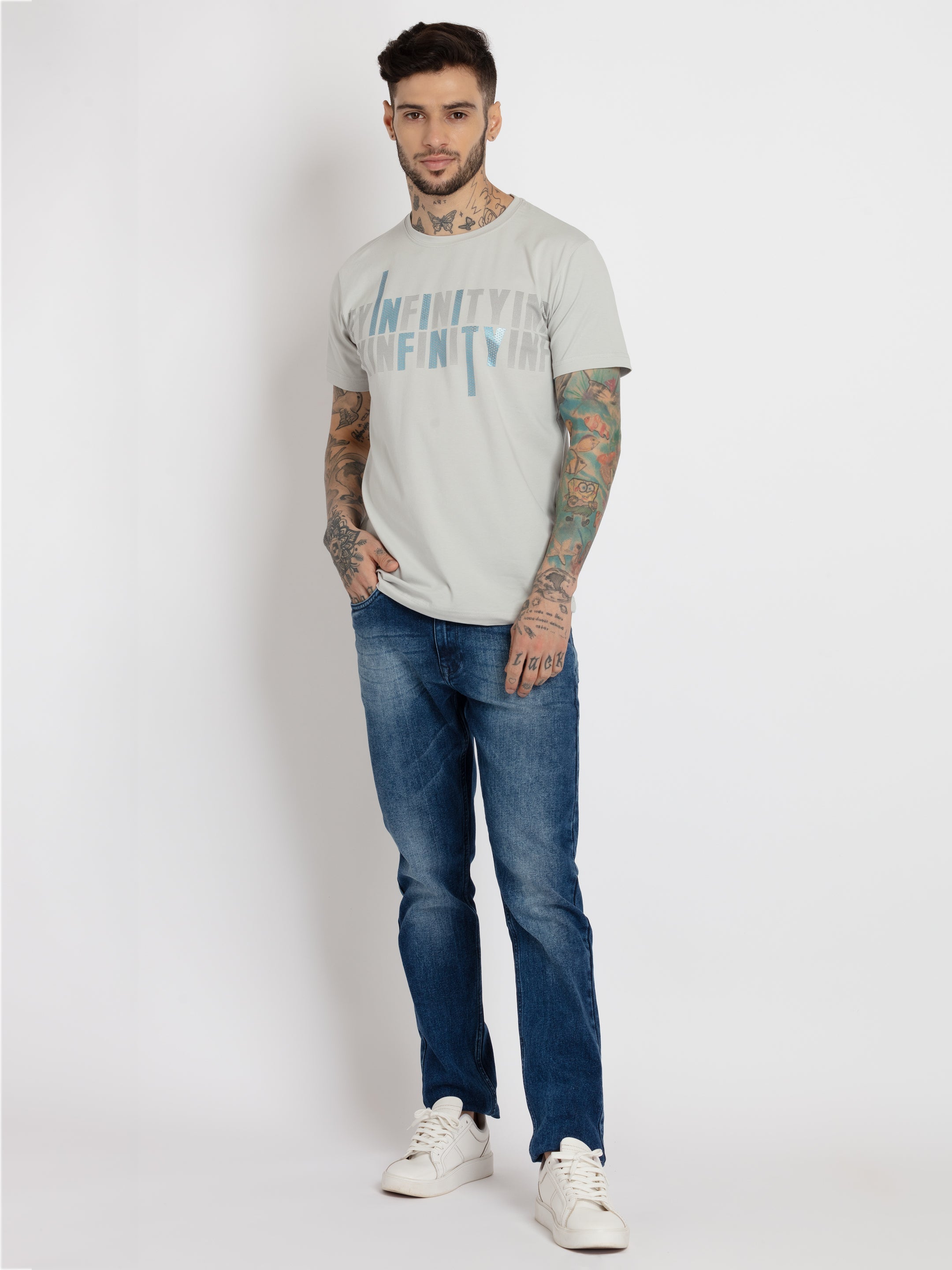 Mens Printed Round Neck T-shirt
