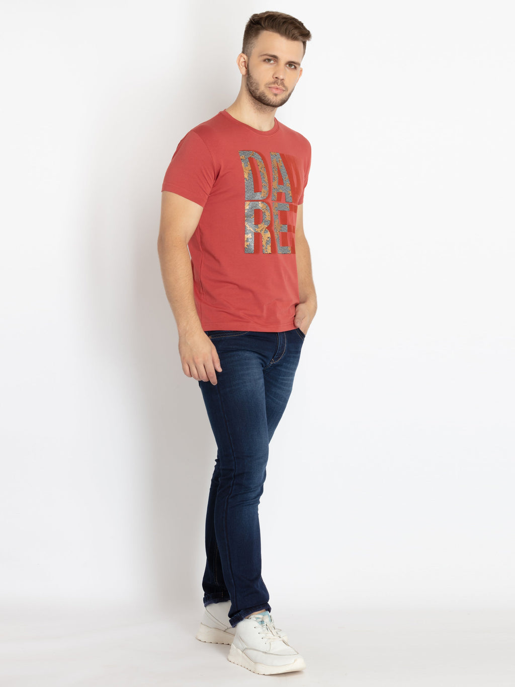 Mens Printed Round Neck T-shirt