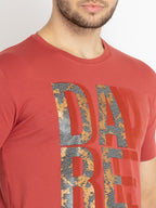 Mens Printed Round Neck T-shirt