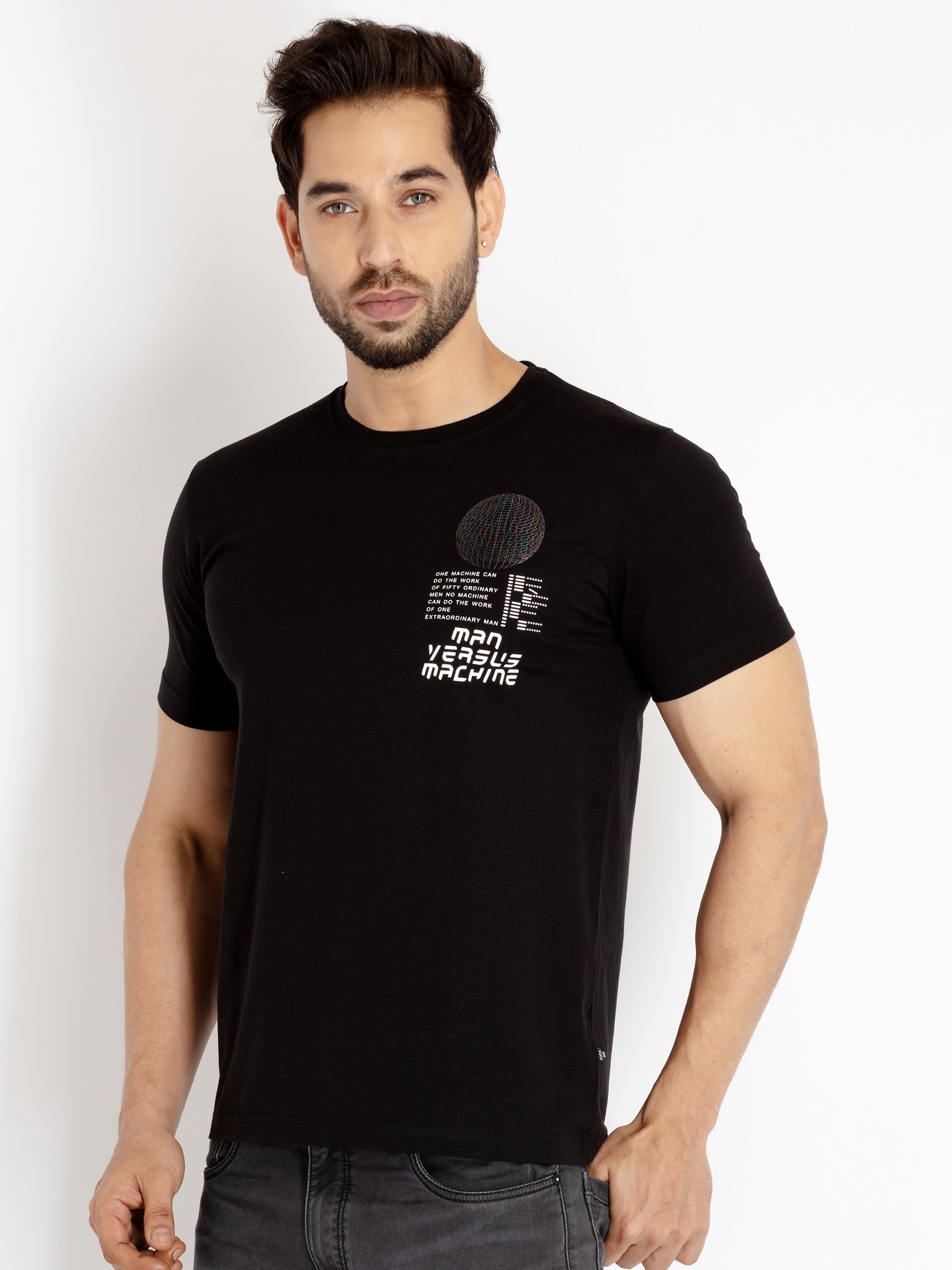 Mens Printed Round Neck T-shirt