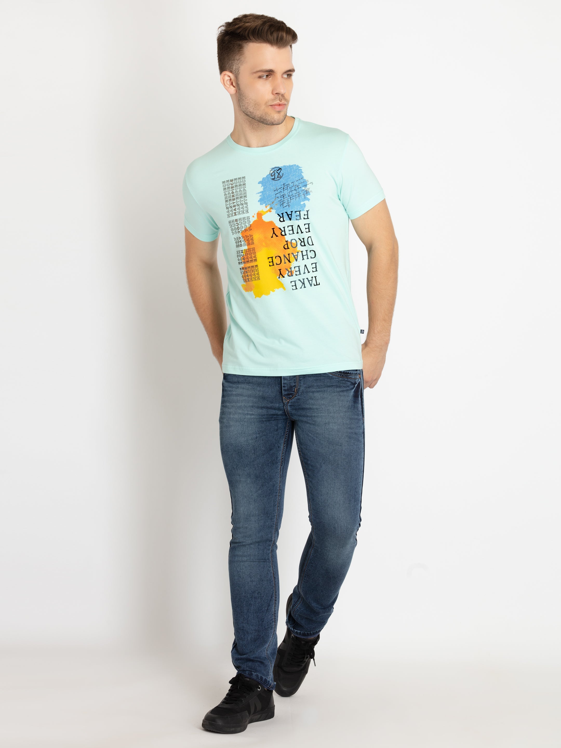Mens Printed Round Neck T-shirts