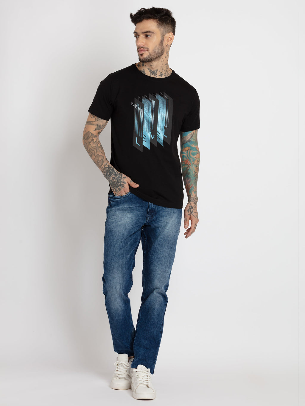 Mens Printed Round Neck T-shirt