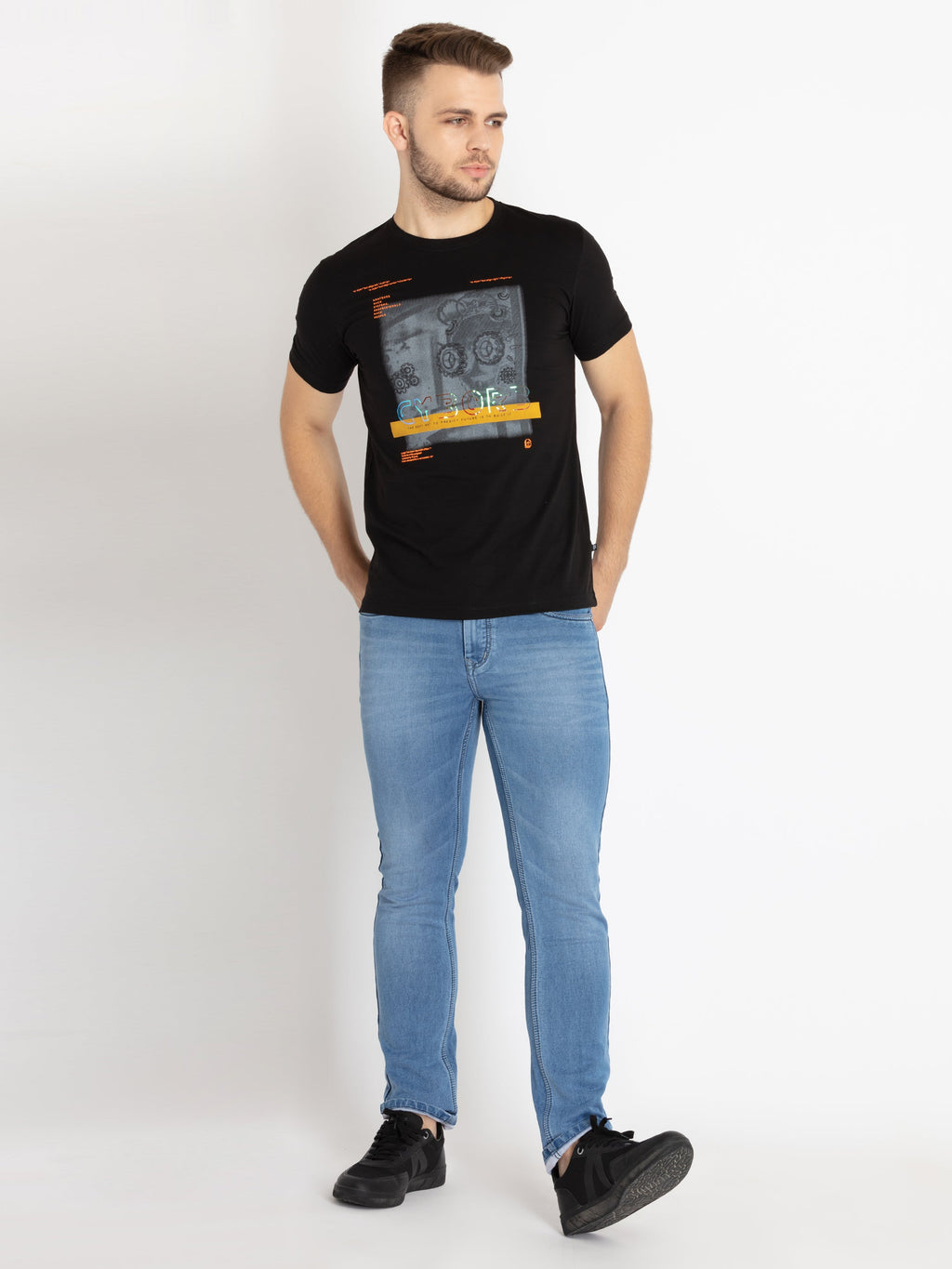 Mens Printed Round Neck T-shirt