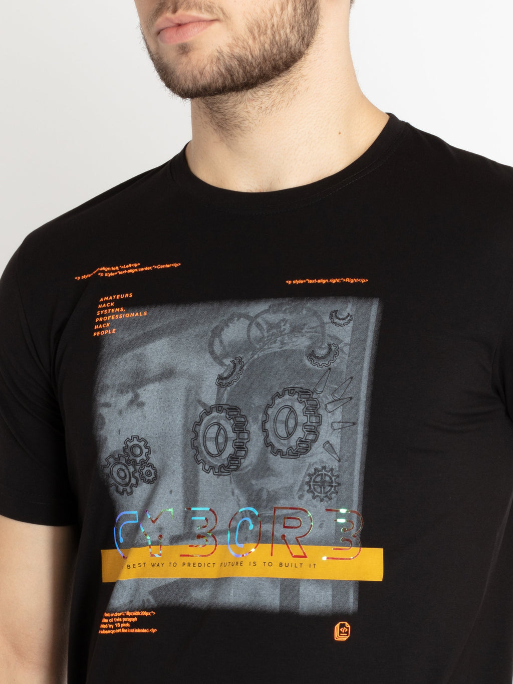 Mens Printed Round Neck T-shirt