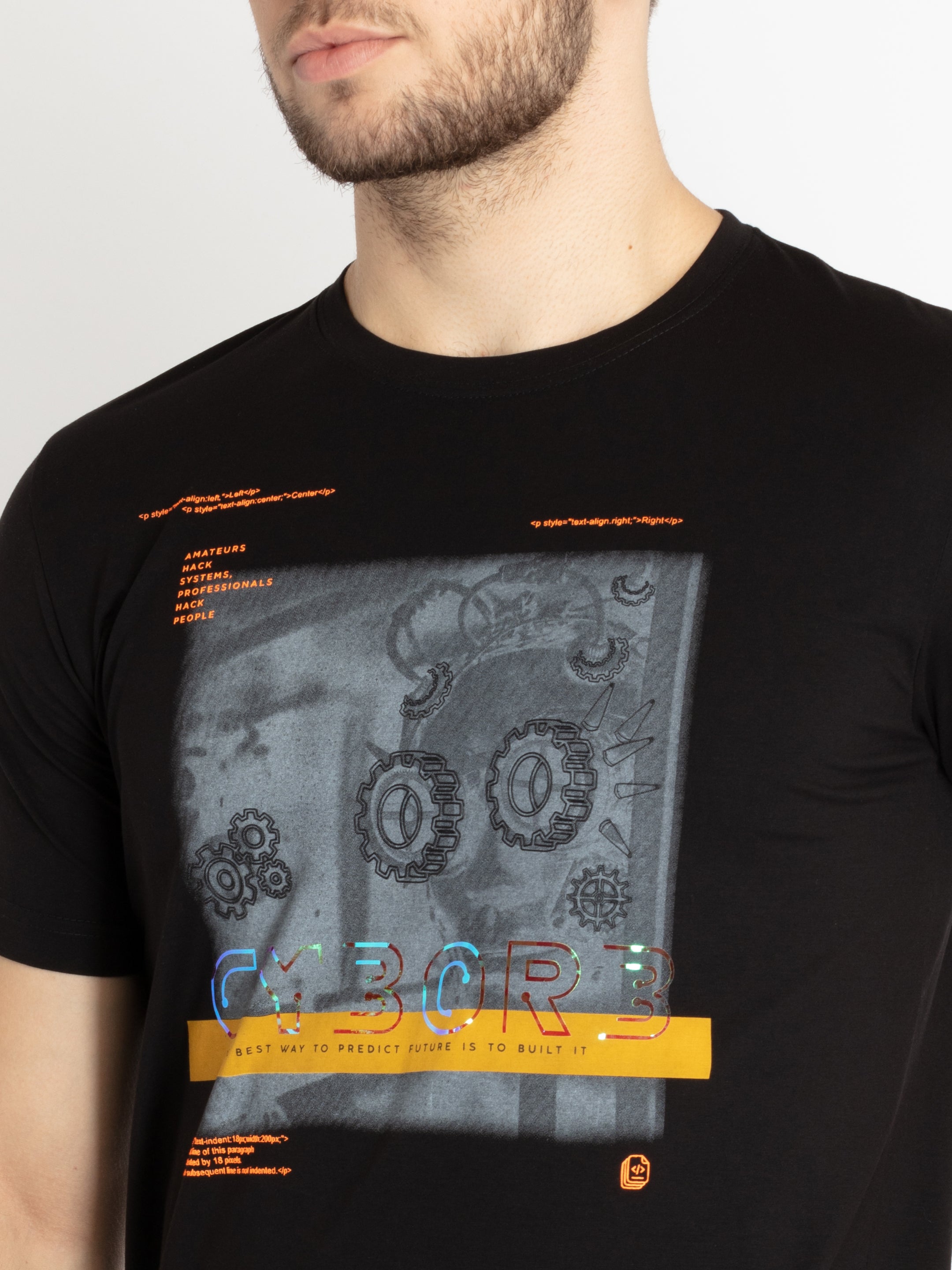 Mens Printed Round Neck T-shirt