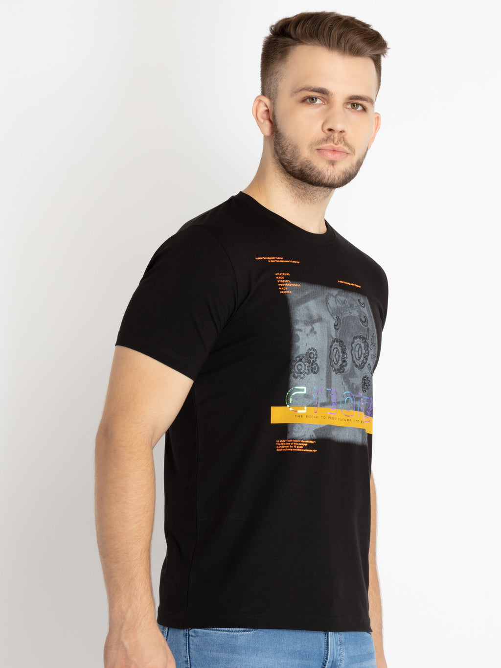 Mens Printed Round Neck T-shirt