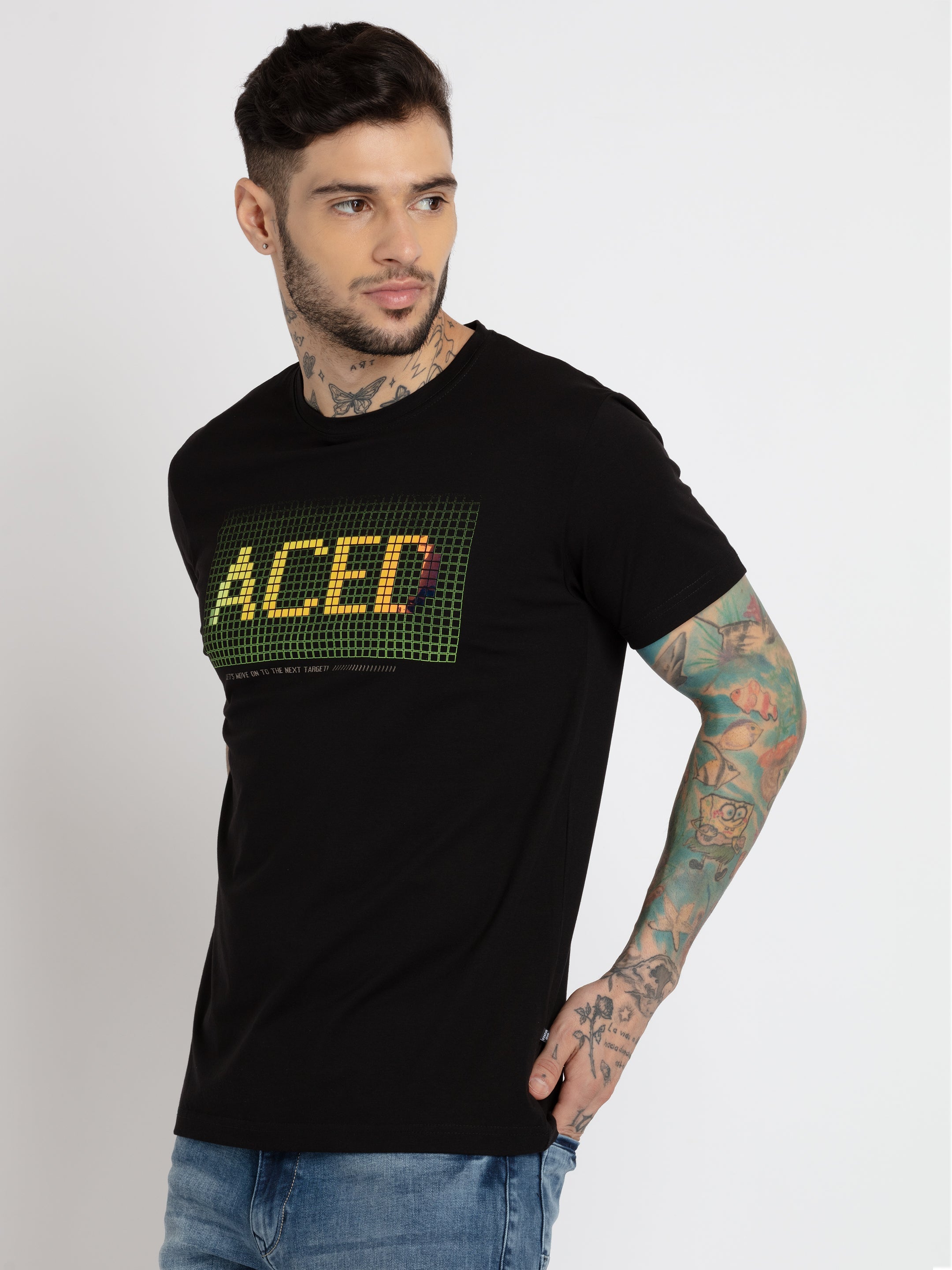 Mens Printed Round Neck T-shirt