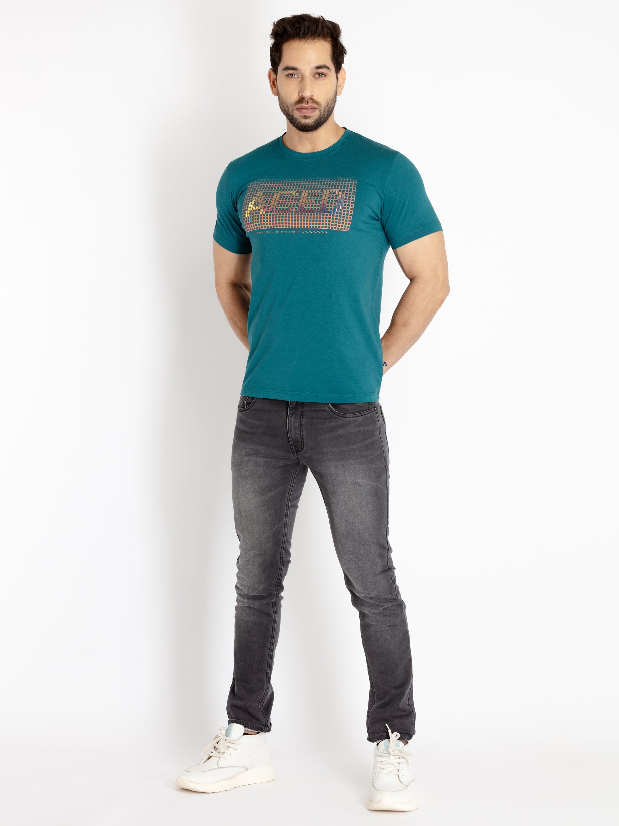 Mens Printed Round Neck T-shirt