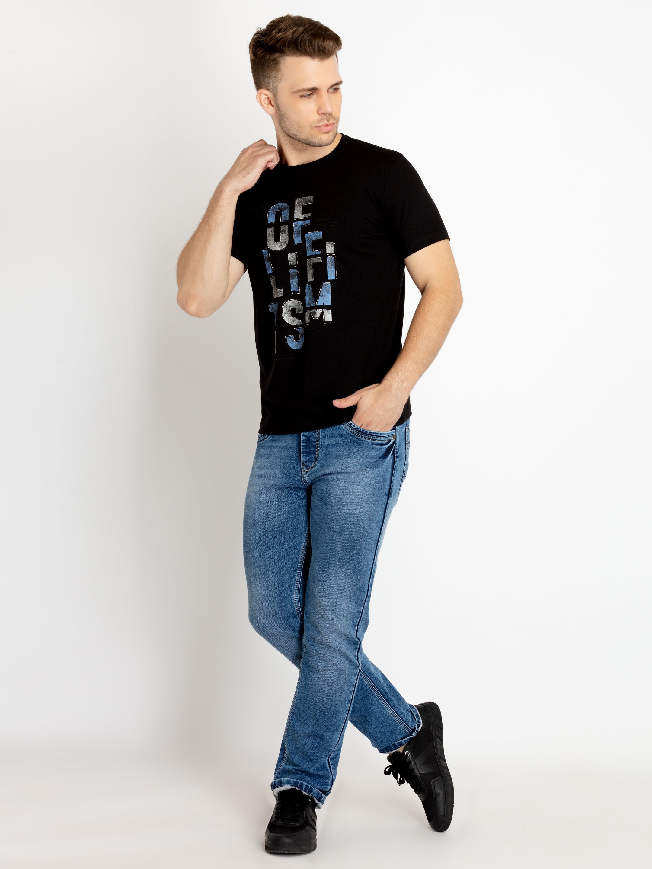 Mens Printed Round Neck T-shirts