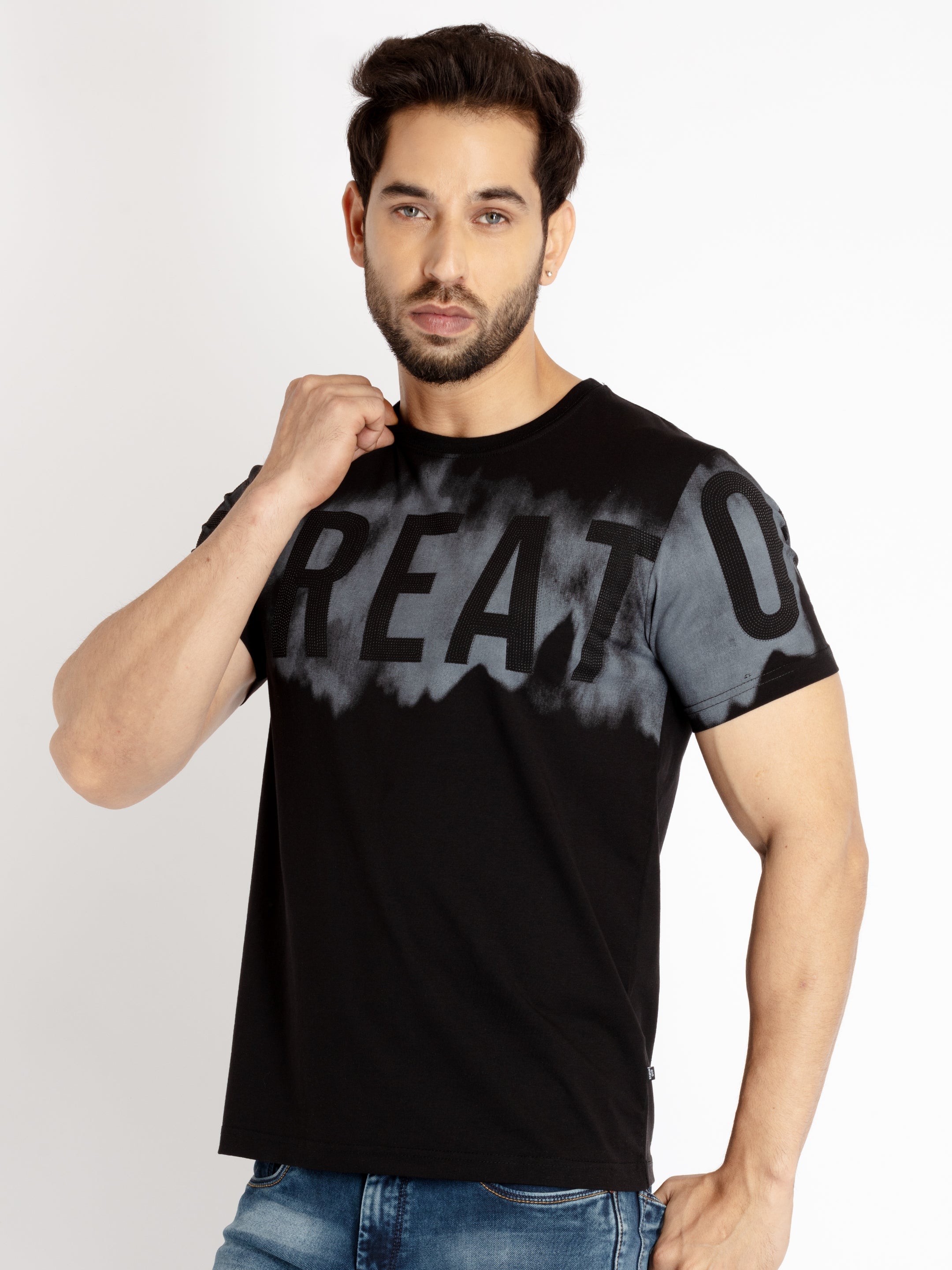 Mens Printed Round Neck T-shirt