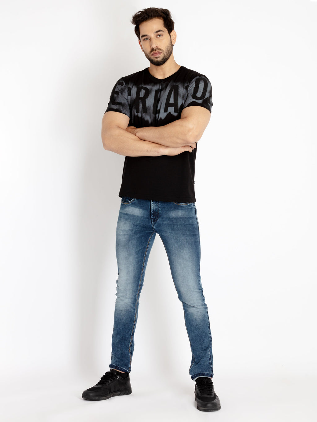 Mens Printed Round Neck T-shirt