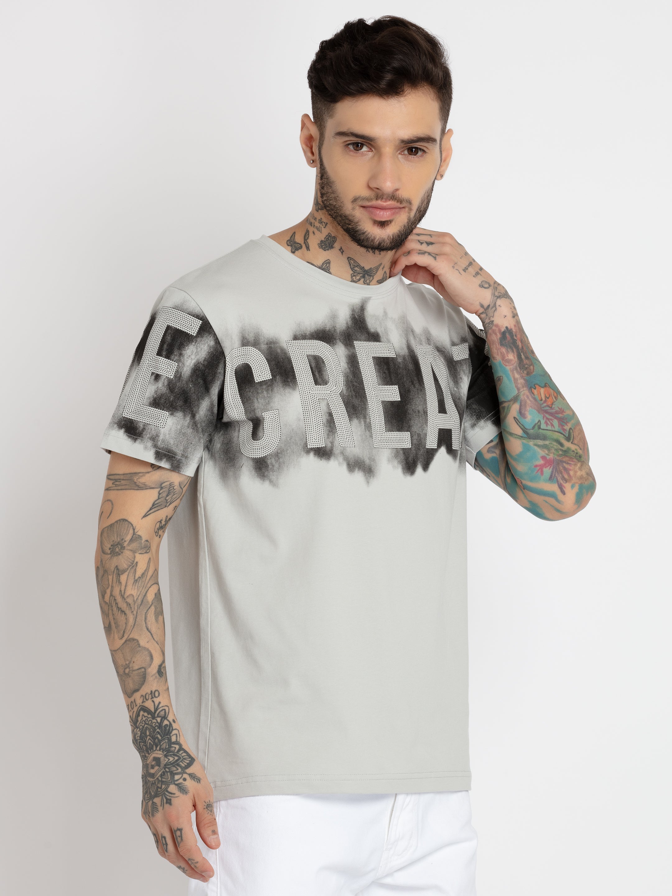 Mens Printed Round Neck T-shirt