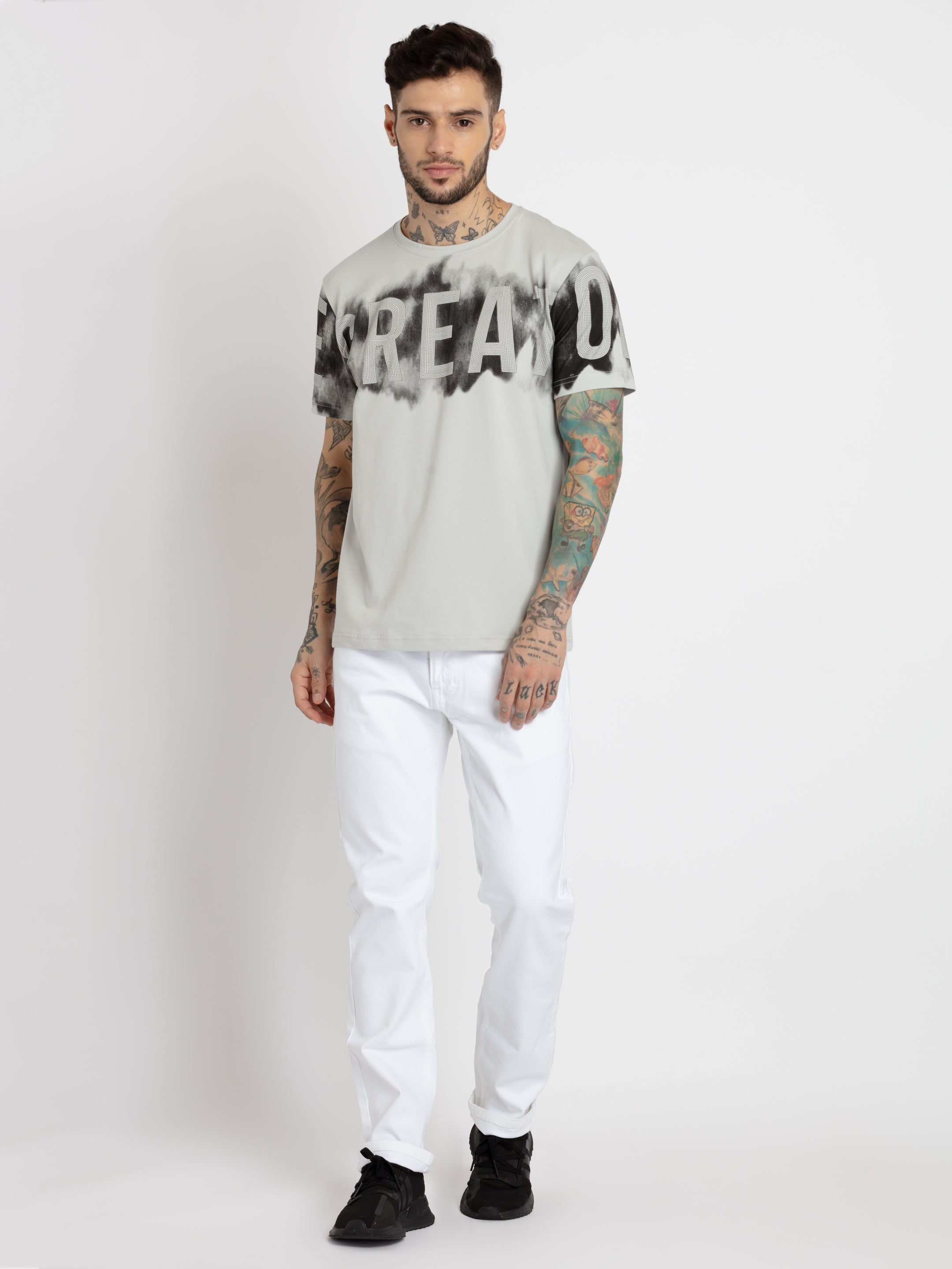 Mens Printed Round Neck T-shirt