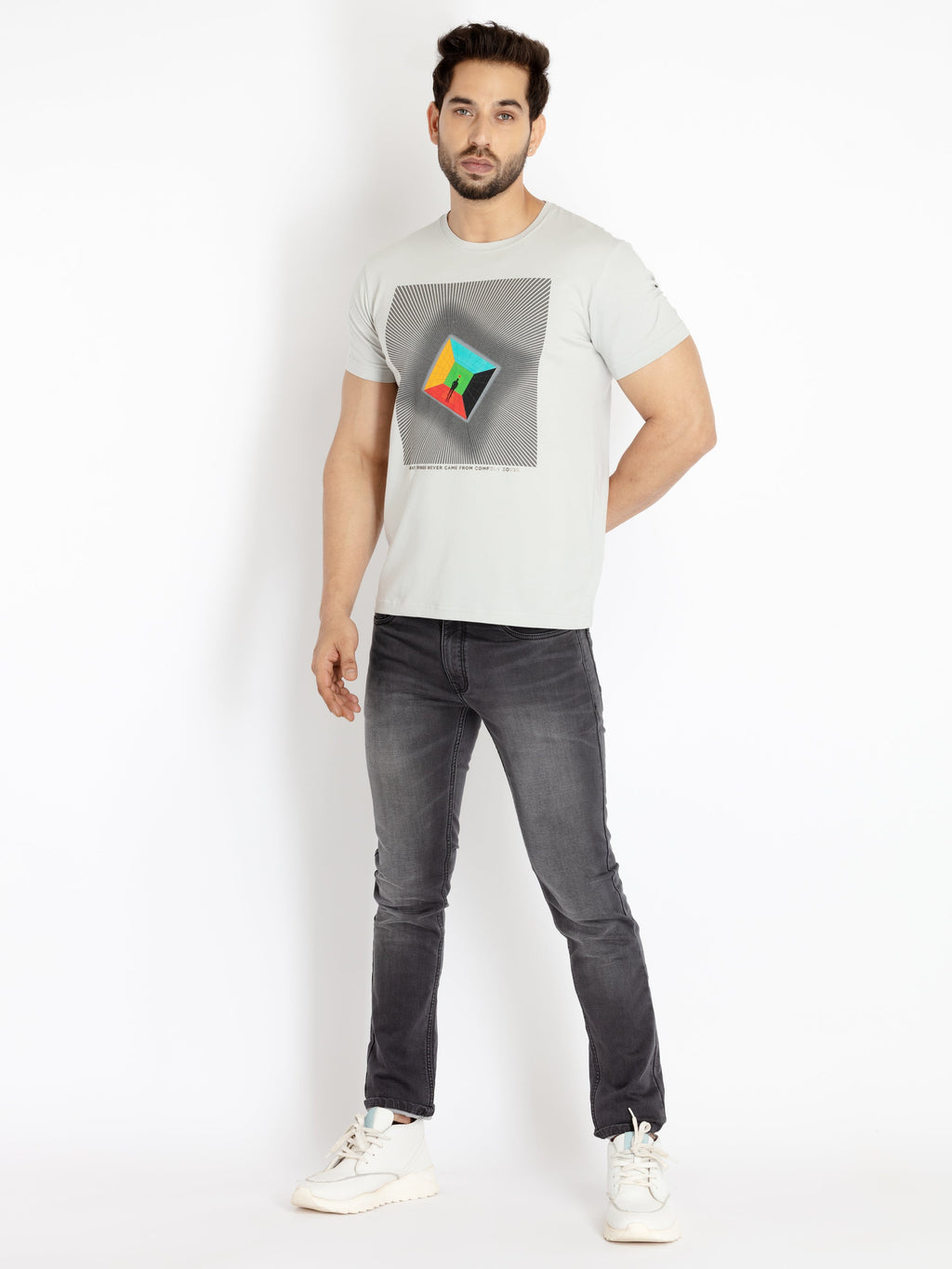 Mens Printed Round Neck T-shirt