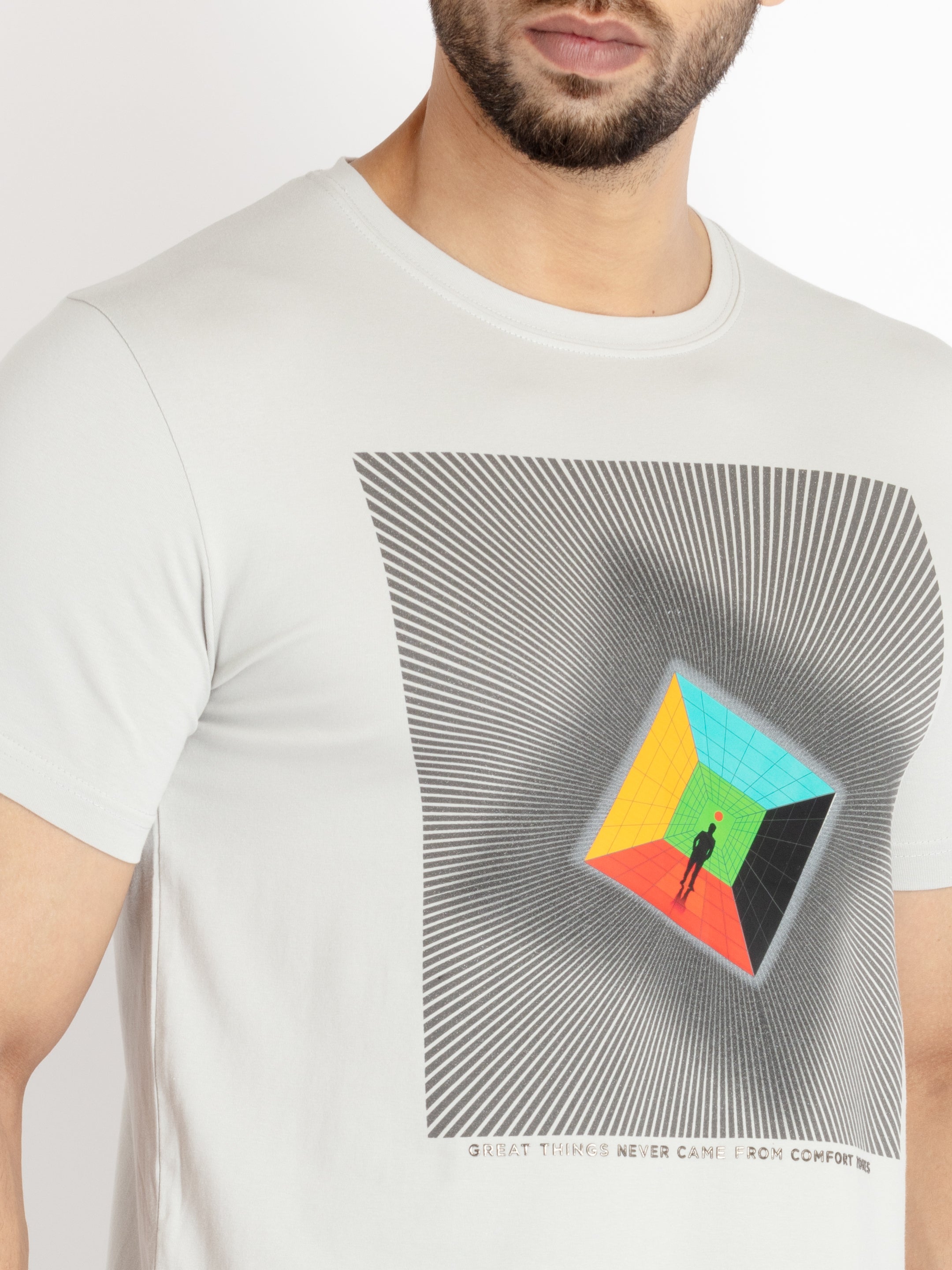 Mens Printed Round Neck T-shirt