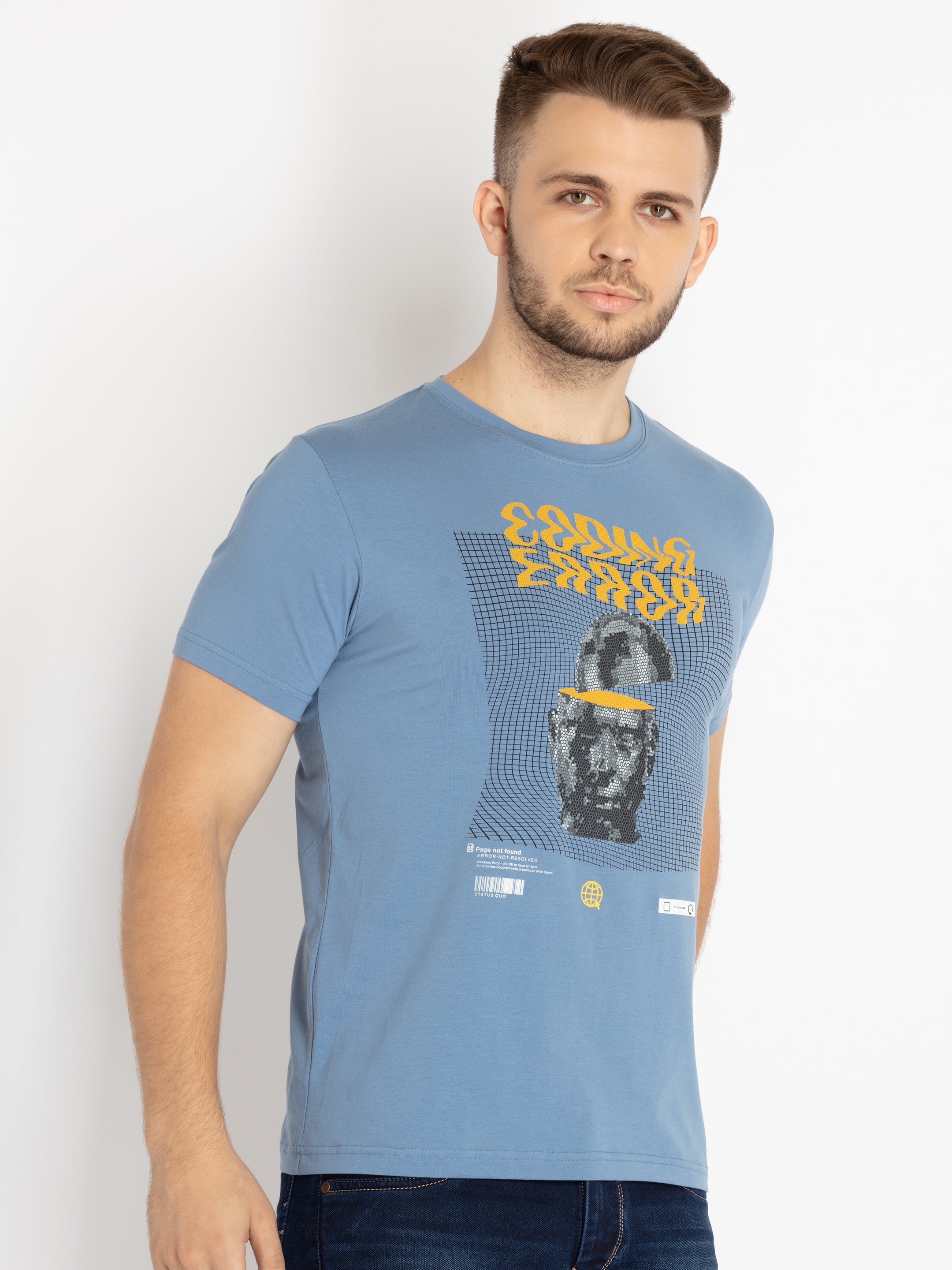 Mens Printed Round Neck T-shirt
