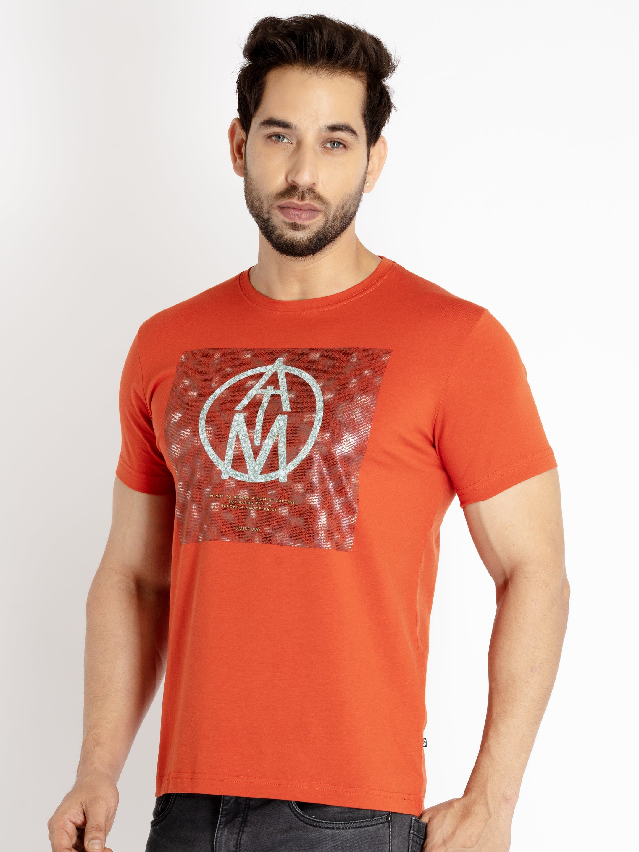 Mens Printed Round Neck T-shirt