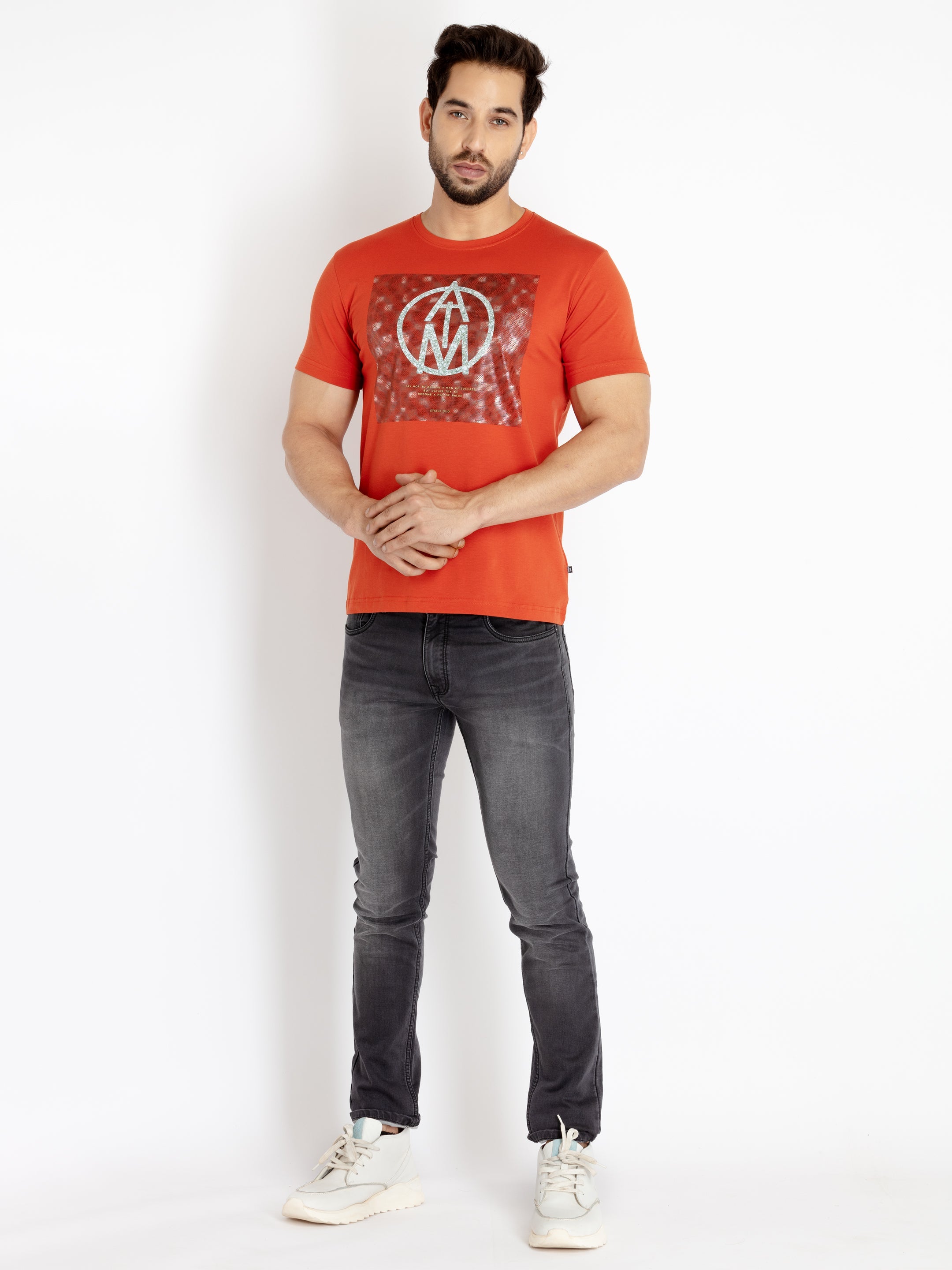 Mens Printed Round Neck T-shirt