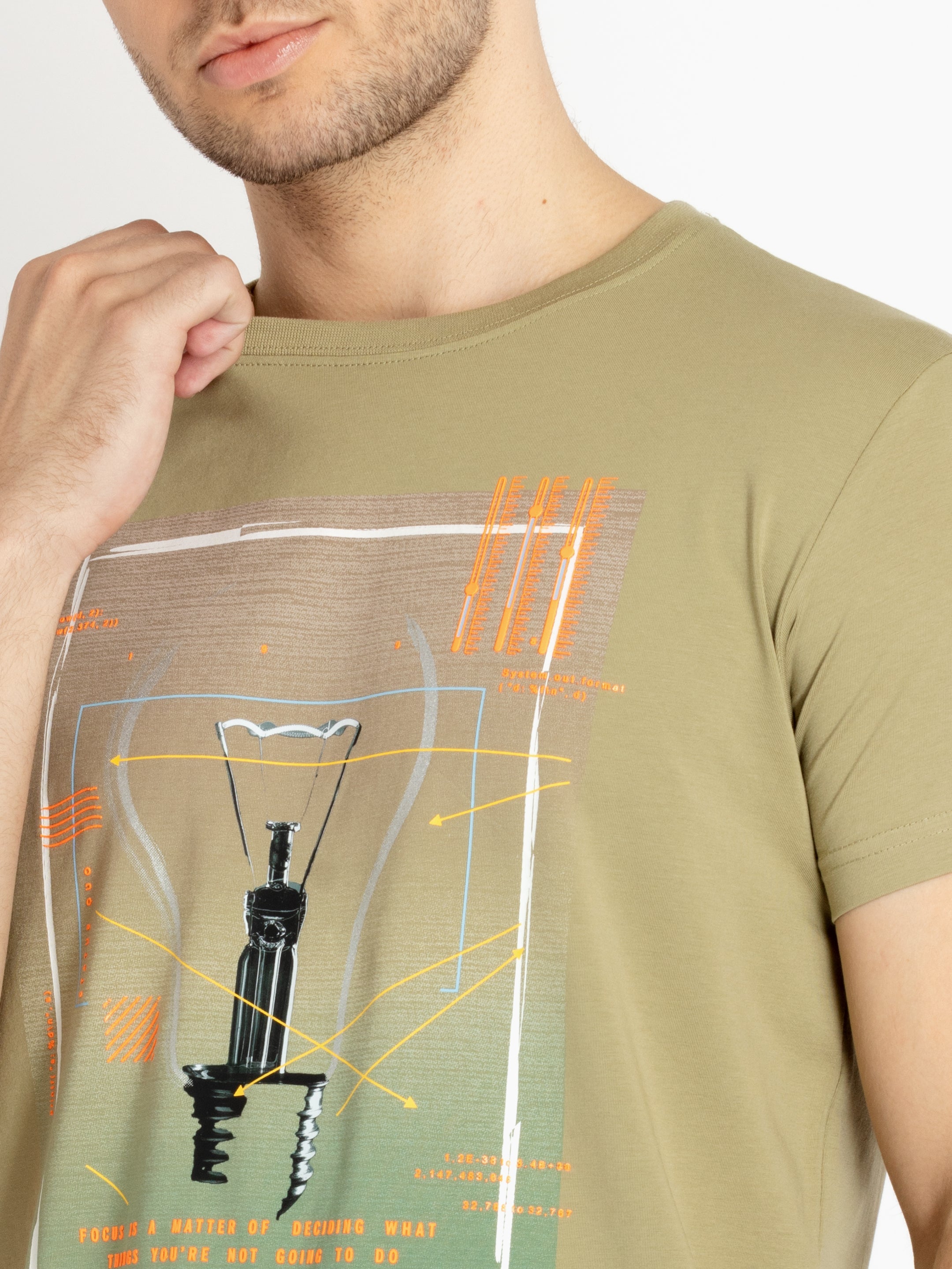 Mens Printed Round Neck T-shirts