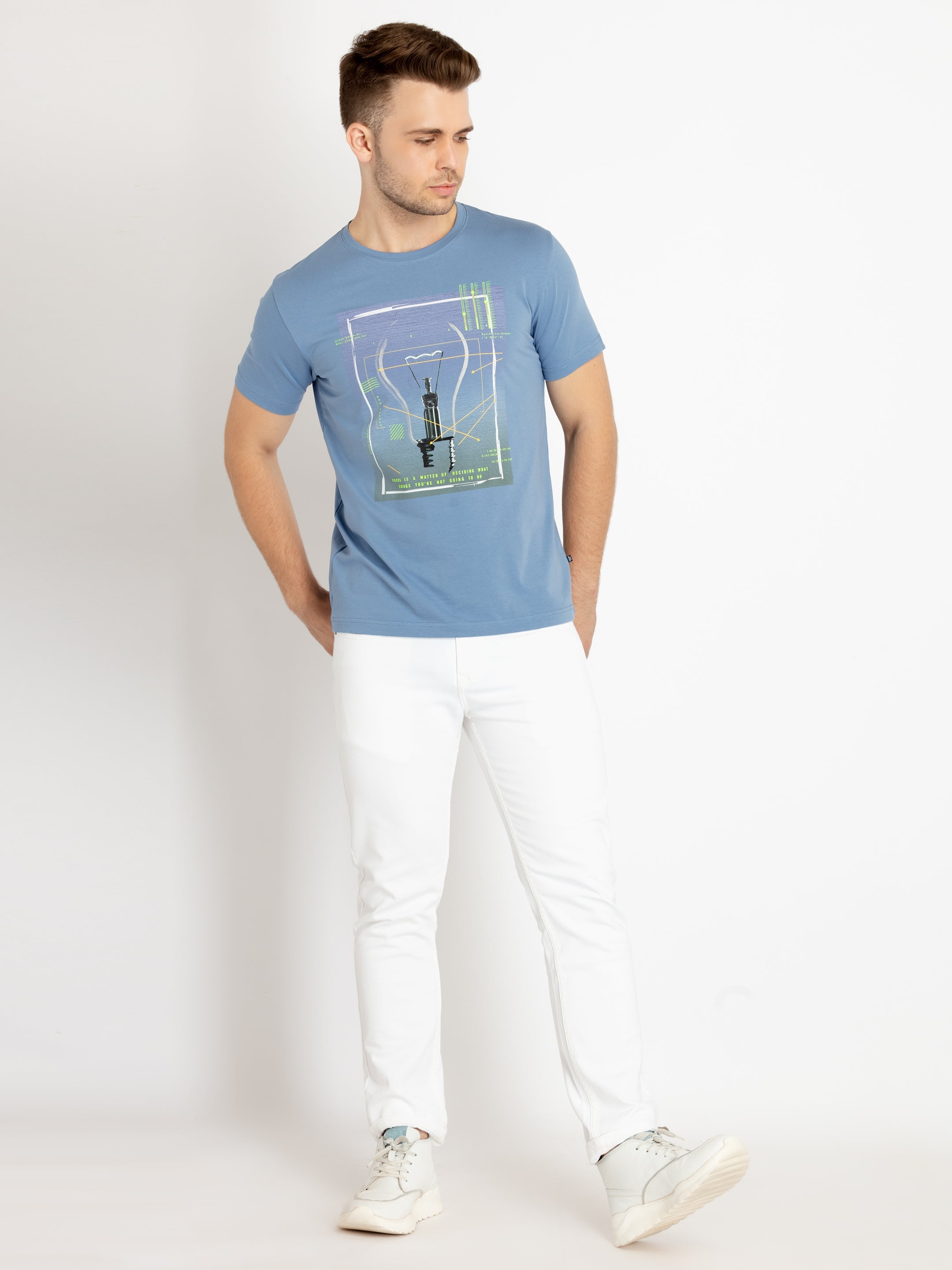 Mens Printed Round Neck T-shirts