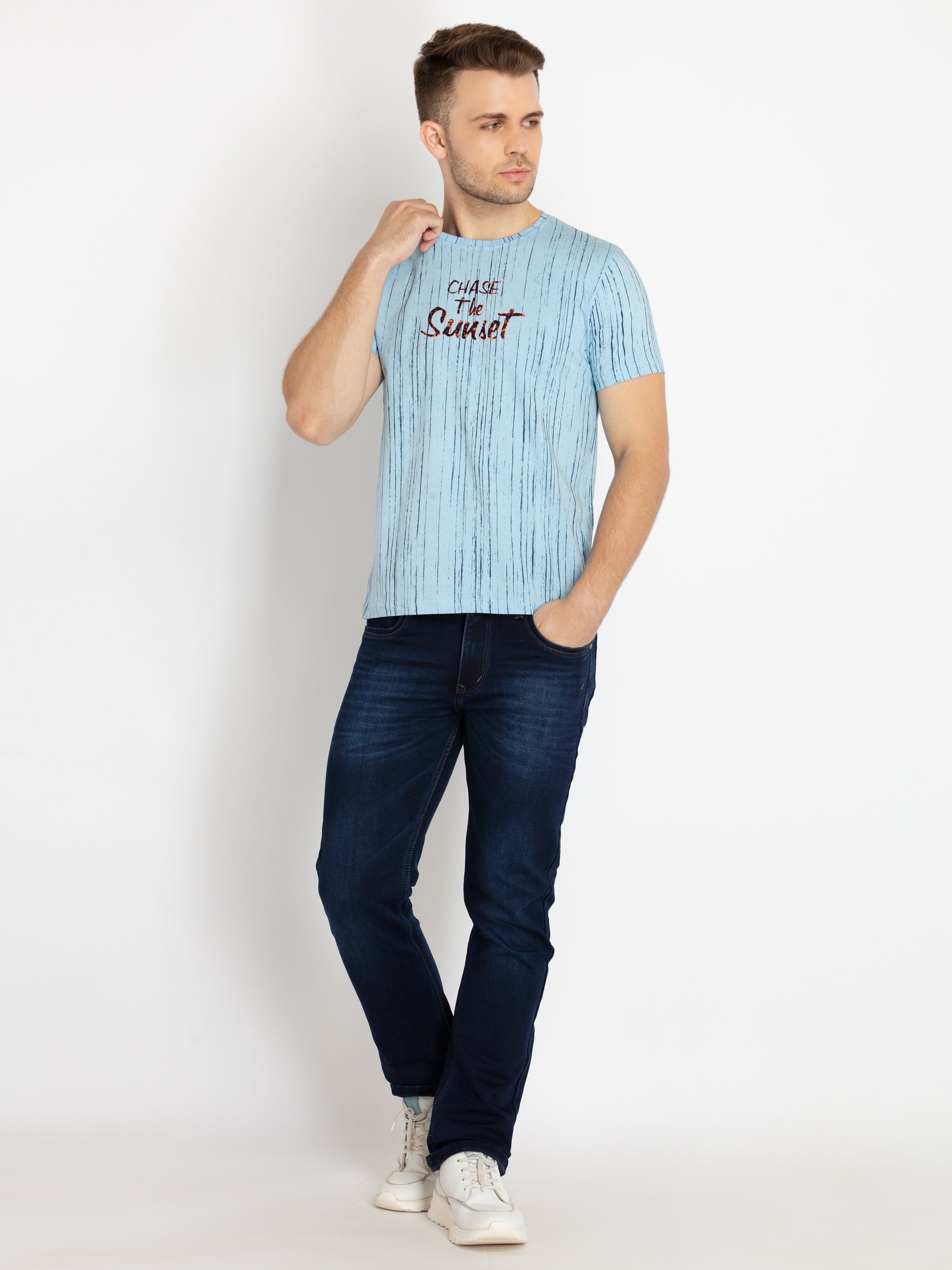 Mens Printed Round Neck T-shirts