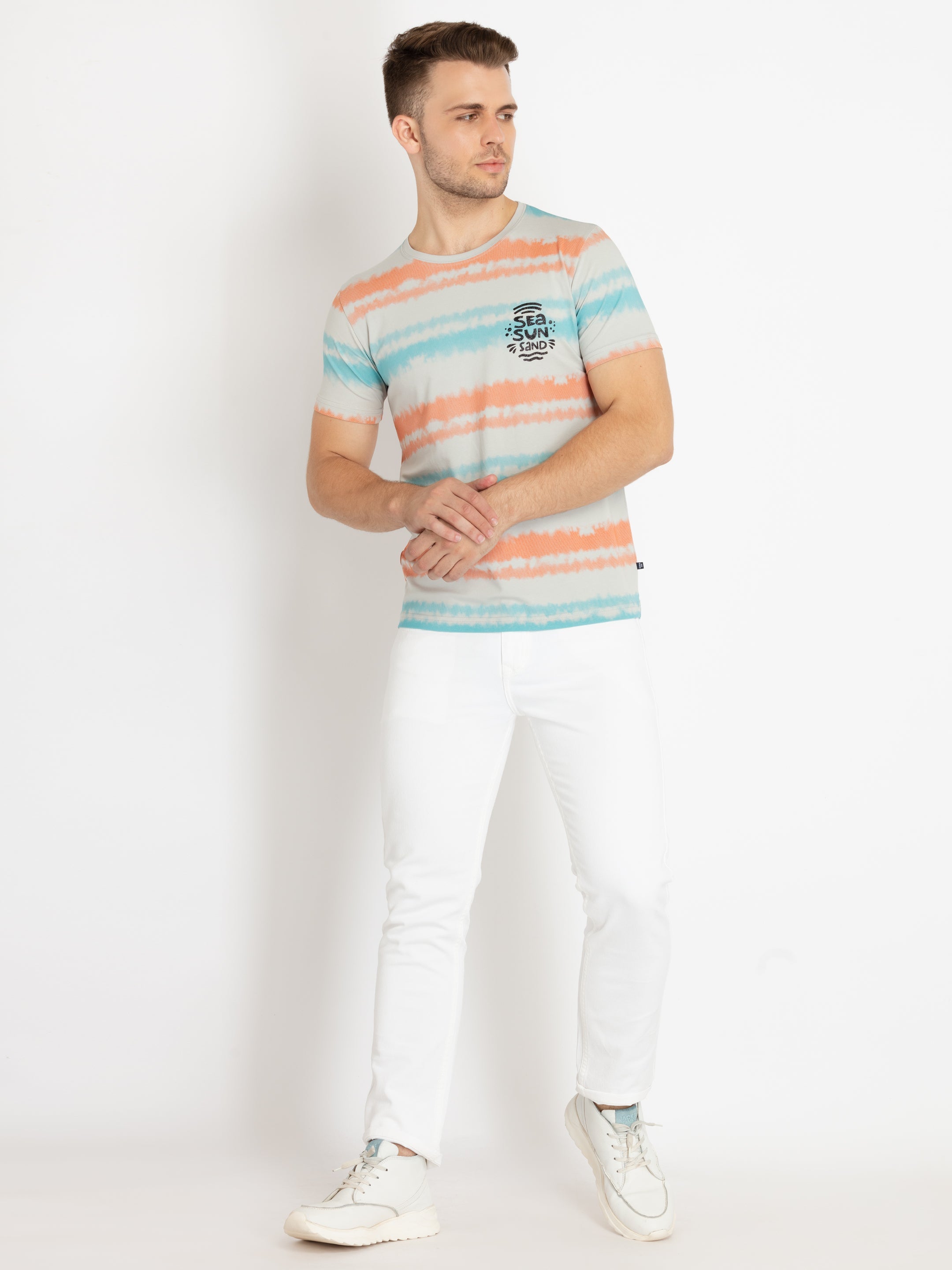 Mens Printed Round Neck T-shirts