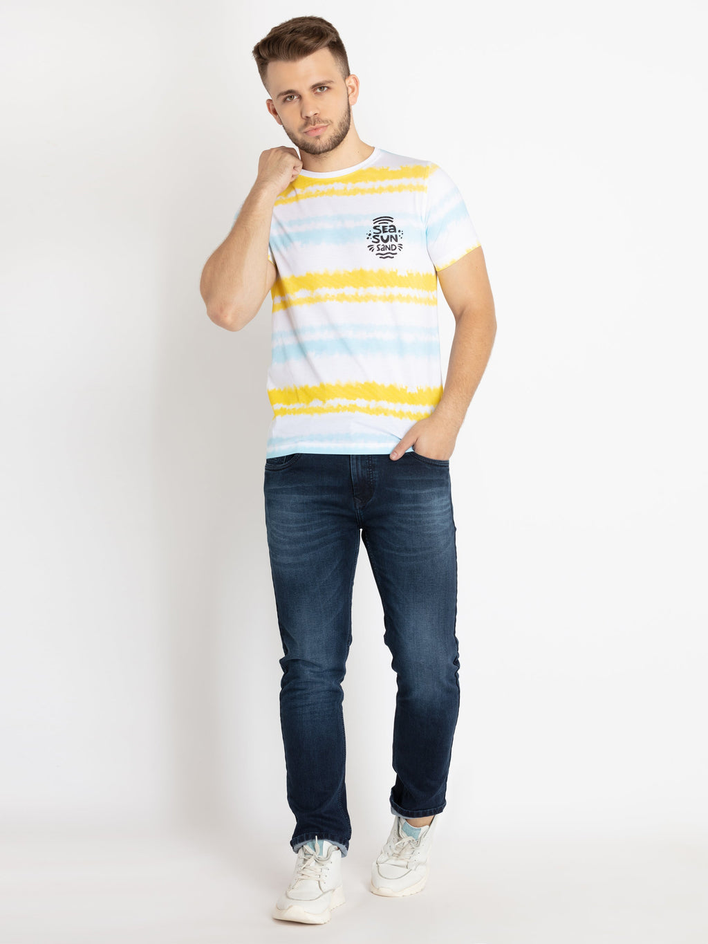 Mens Printed Round Neck T-shirt