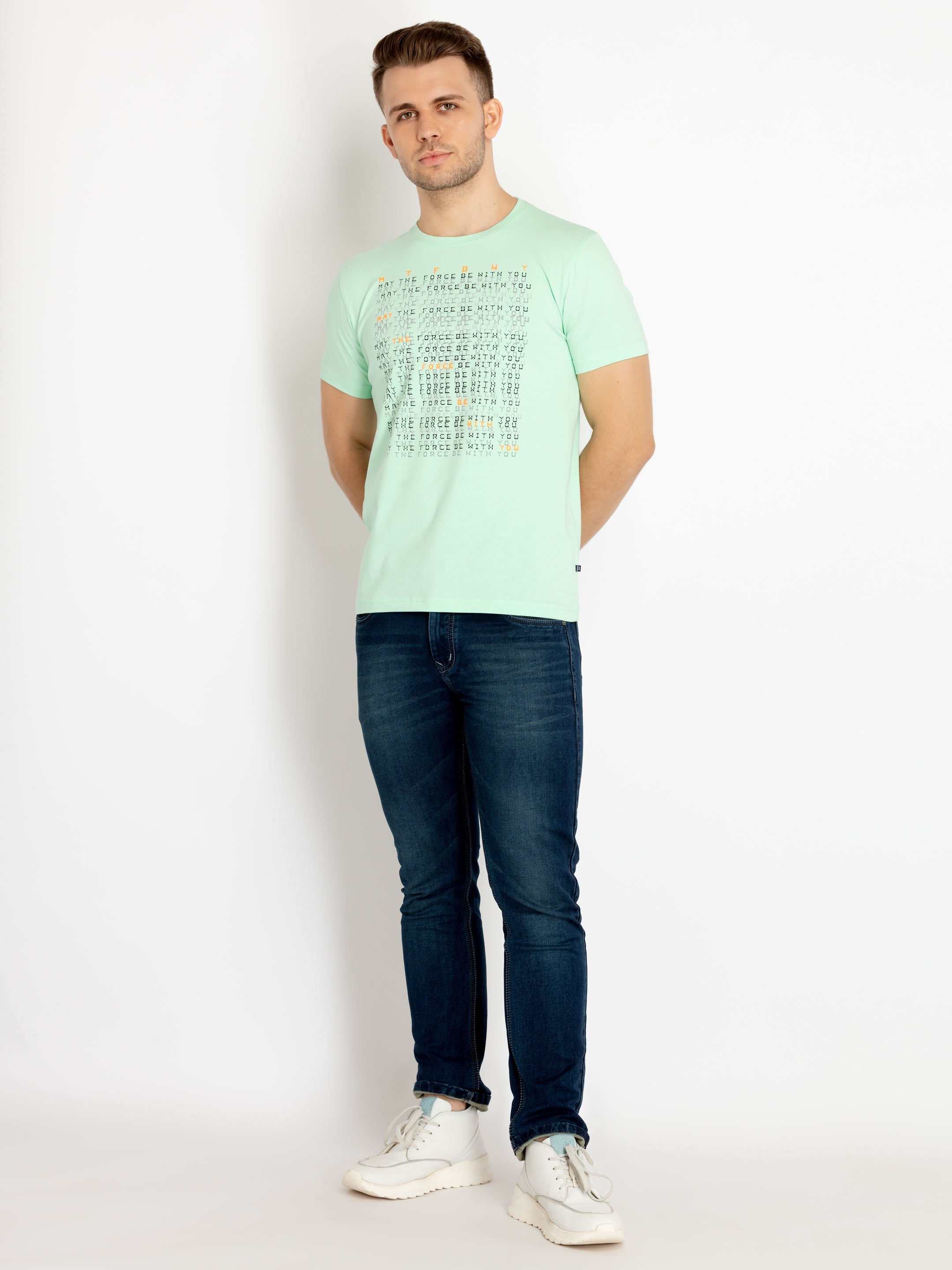 Mens Printed Round Neck T-shirts