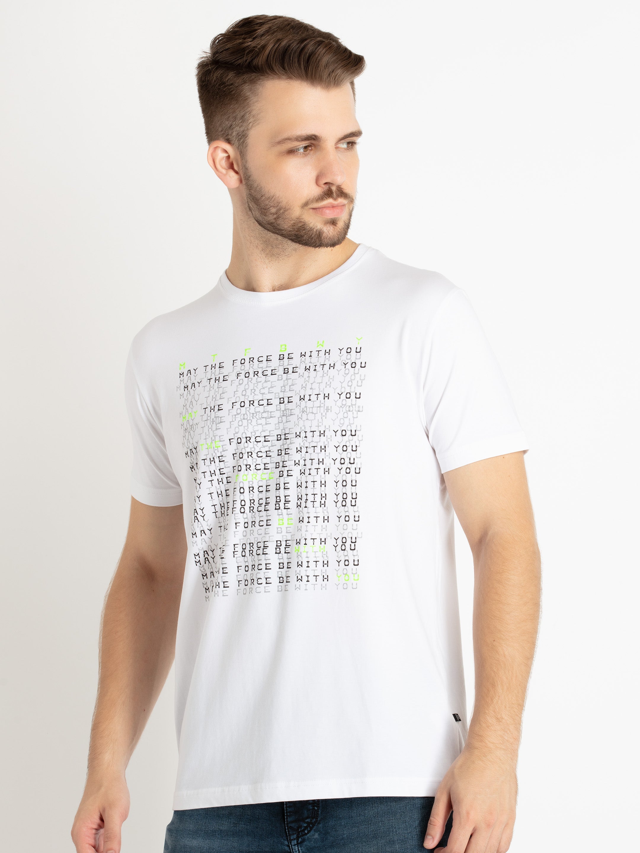 Mens Printed Round Neck T-Shirt