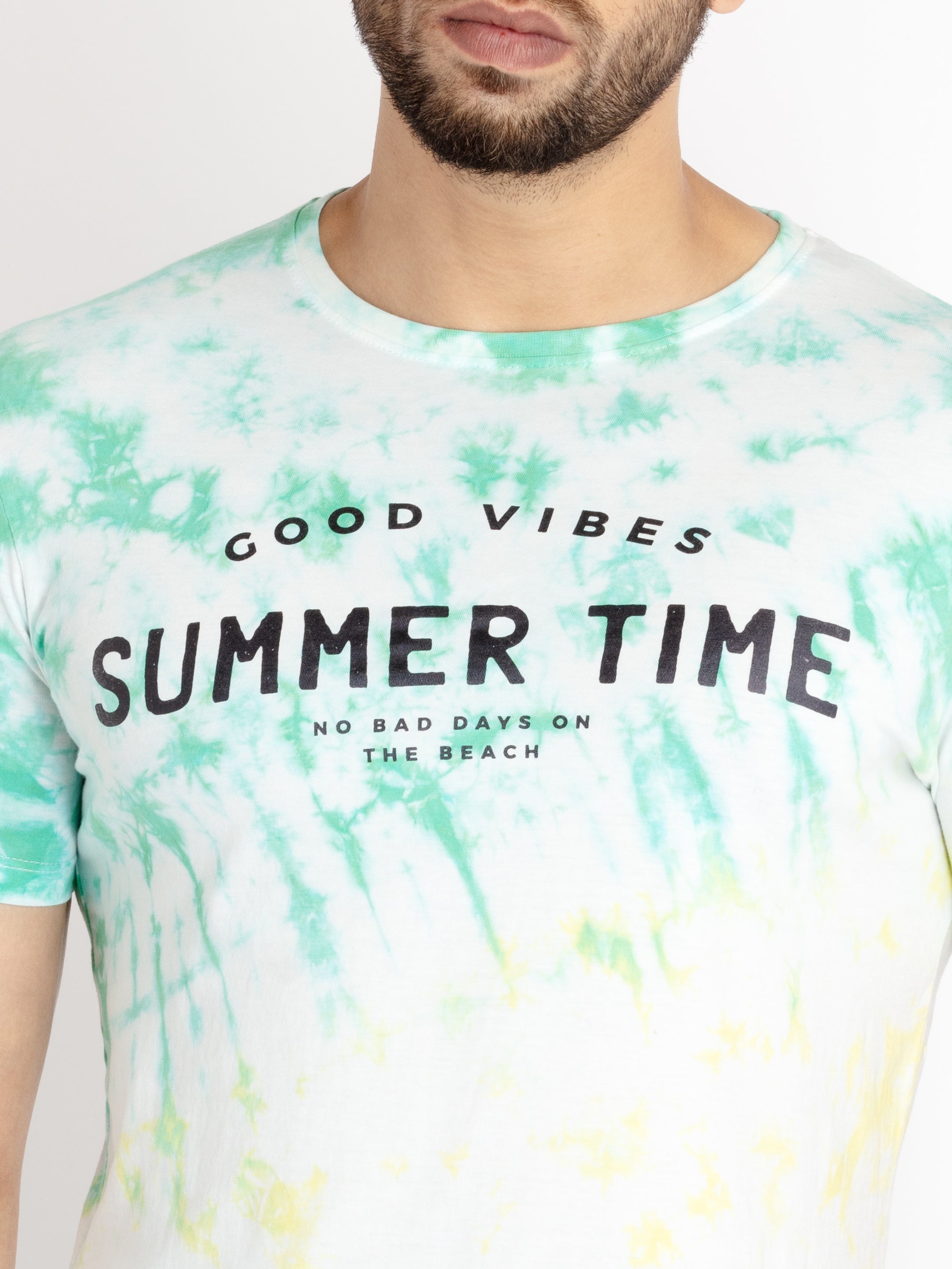 Mens Tie Dye Round Neck T-shirt