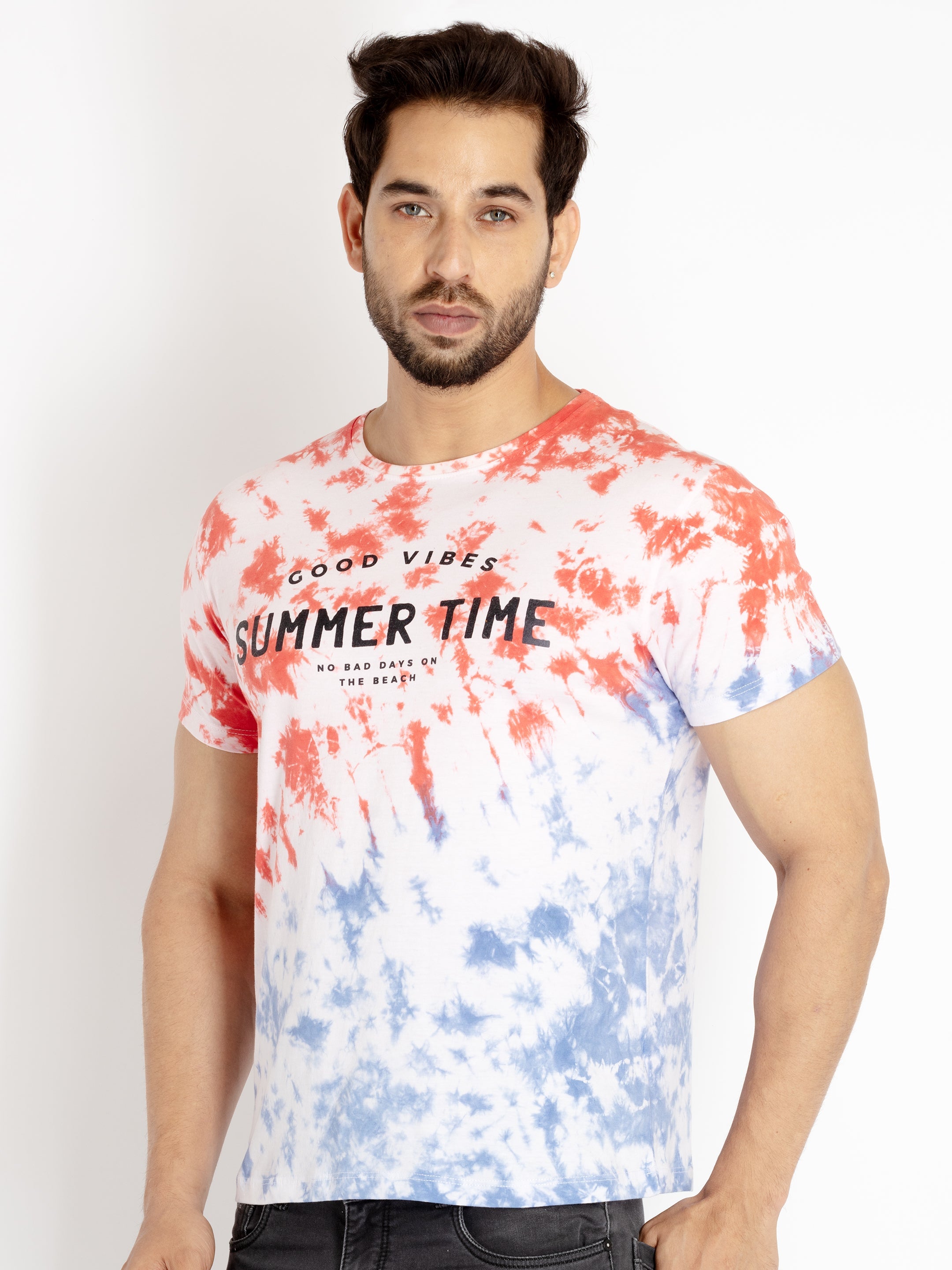 Mens Tie Dye Round Neck T-shirt