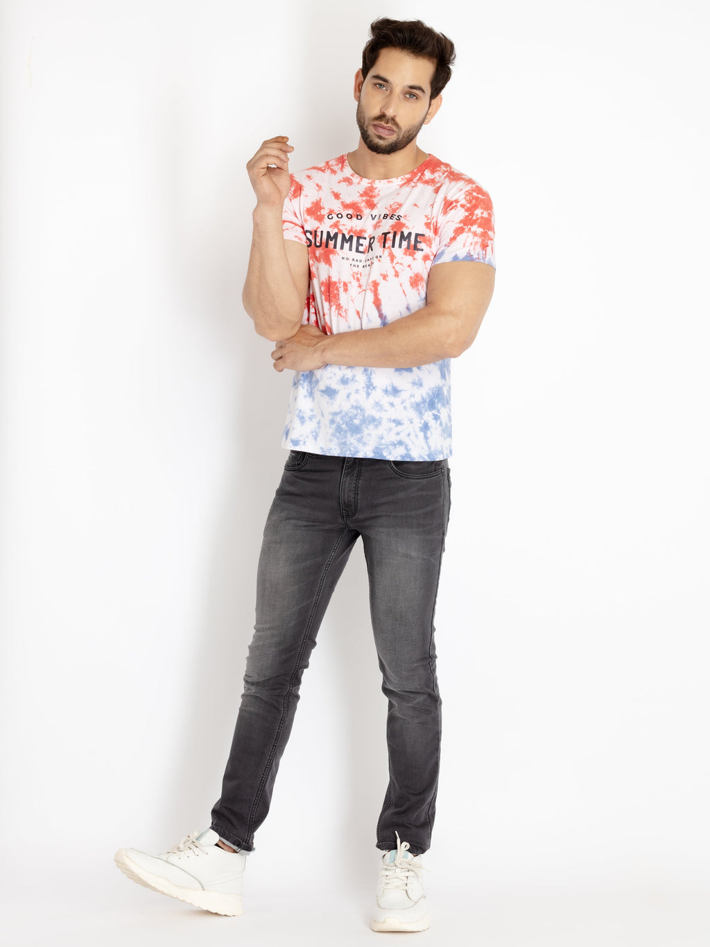 Mens Tie Dye Round Neck T-shirt