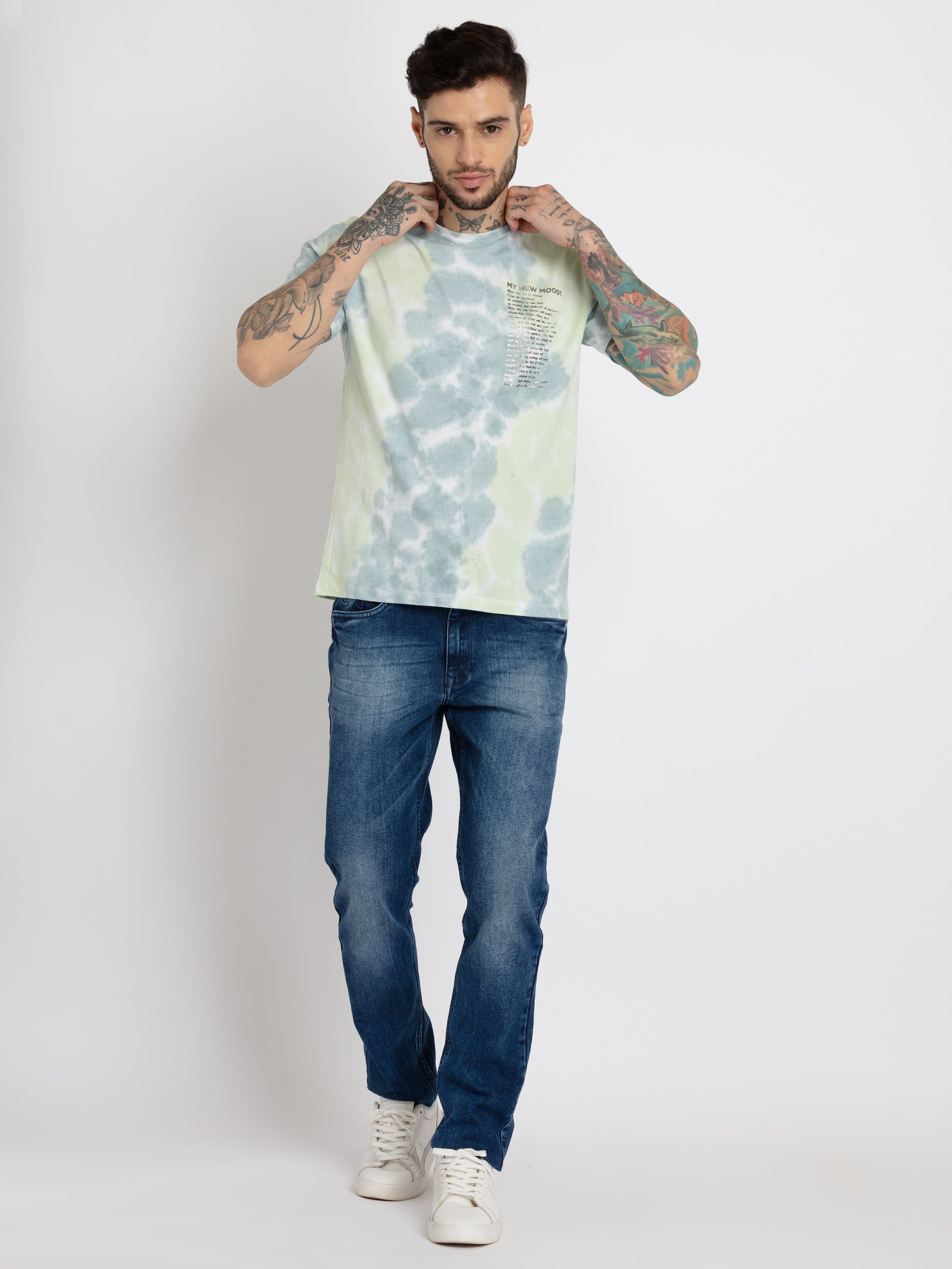 Mens Tie Dye Round Neck T-shirt