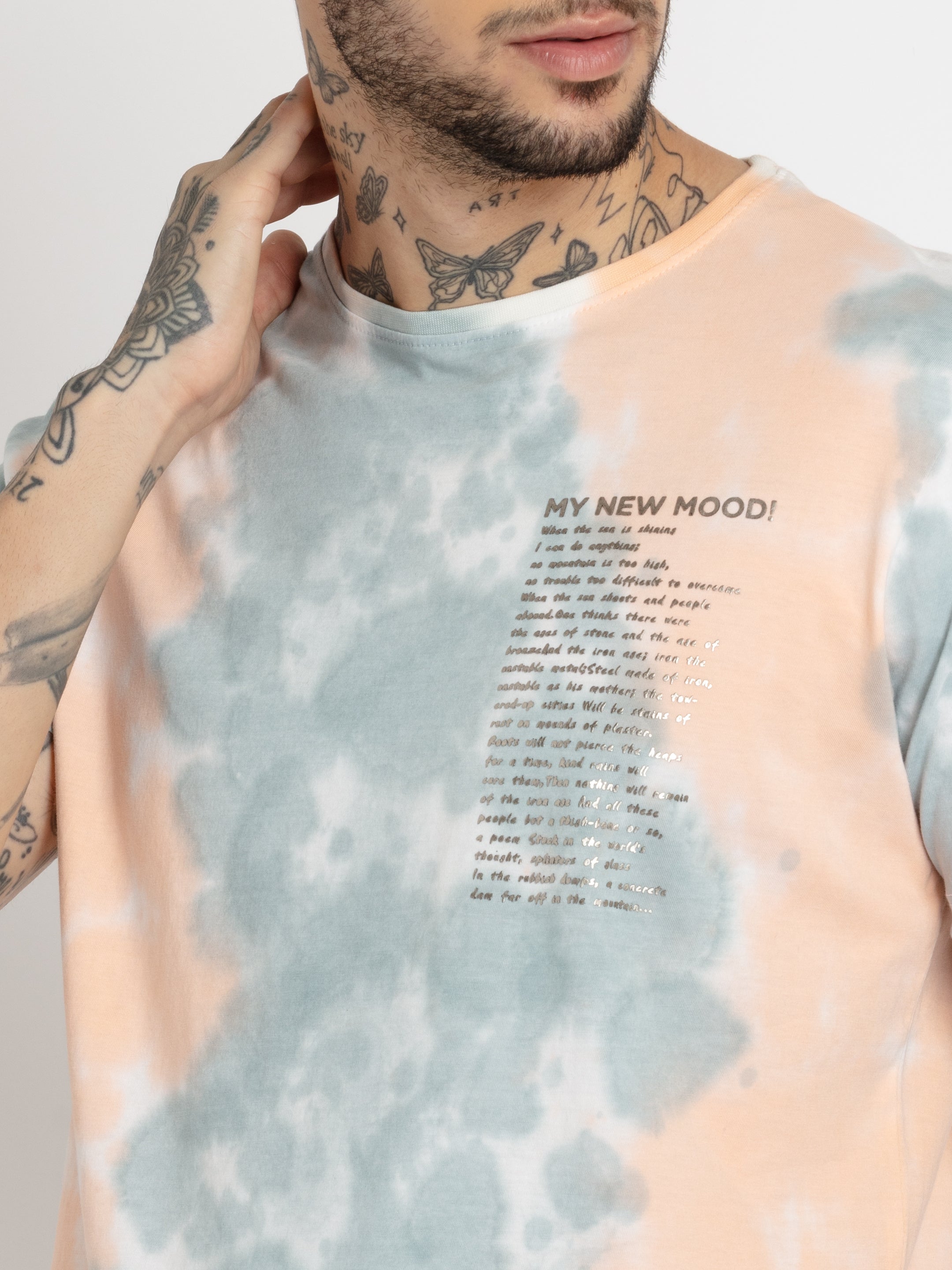Mens Tie Dye Round Neck T-shirt