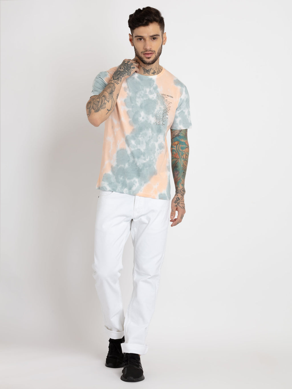 Mens Tie Dye Round Neck T-shirt