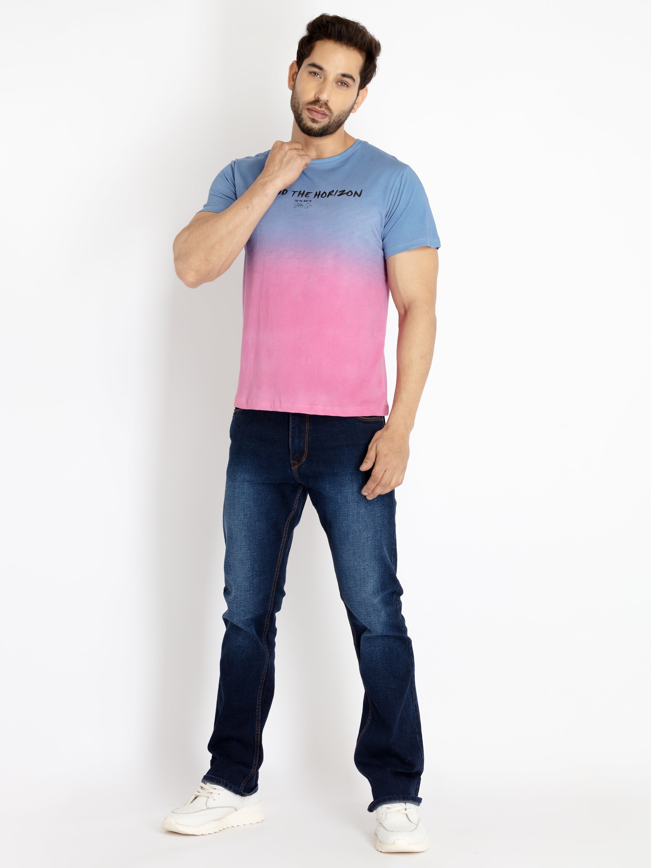 Mens Tie Dye Round Neck T-shirt