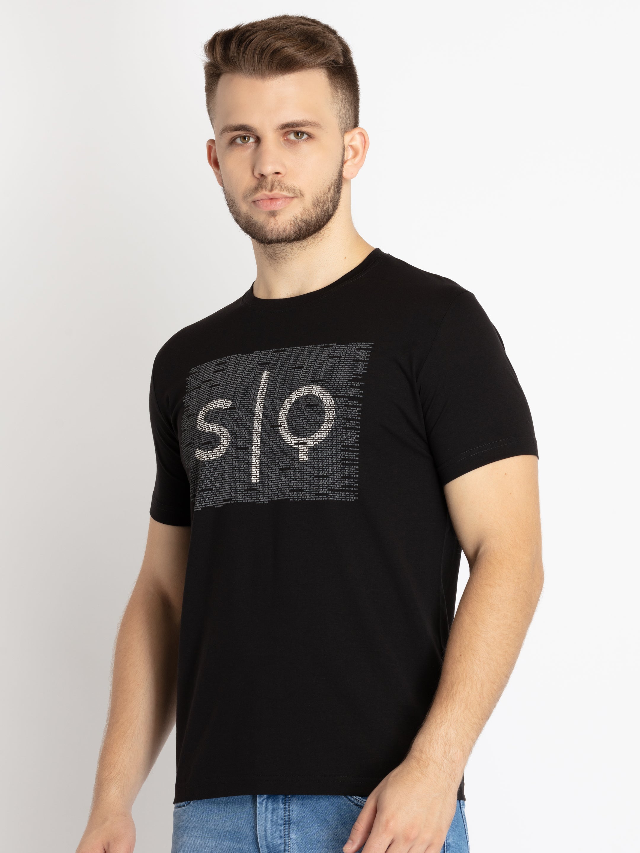 Mens Printed Round Neck T-shirt