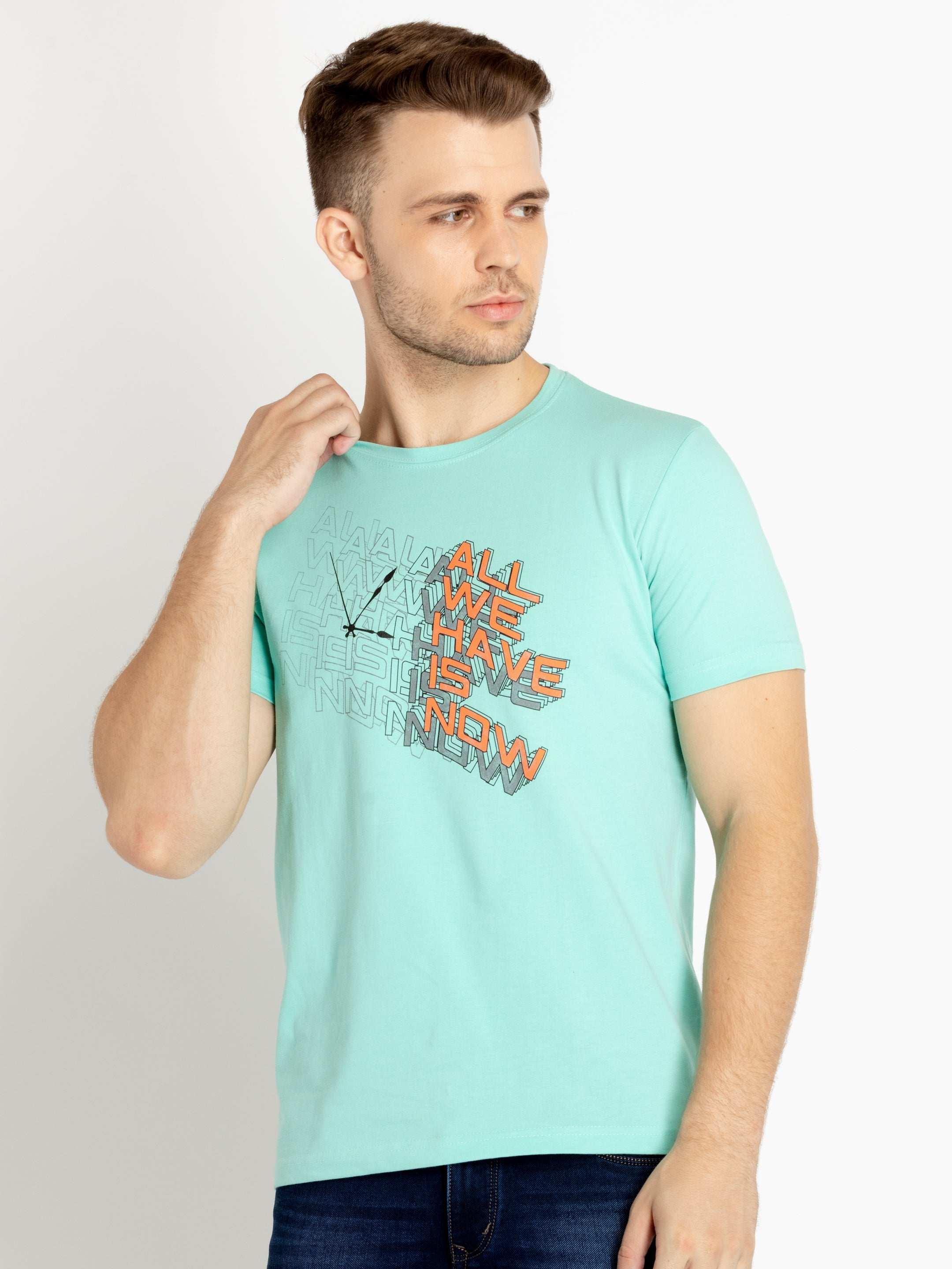 Mens Printed Round Neck T-shirts