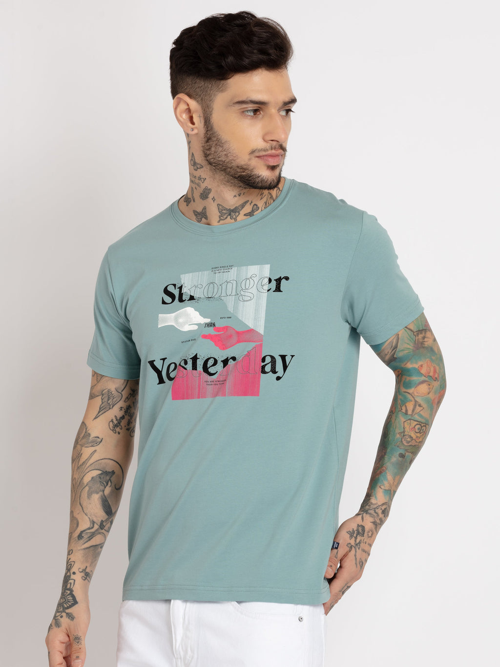 Mens Printed Round Neck T-shirt