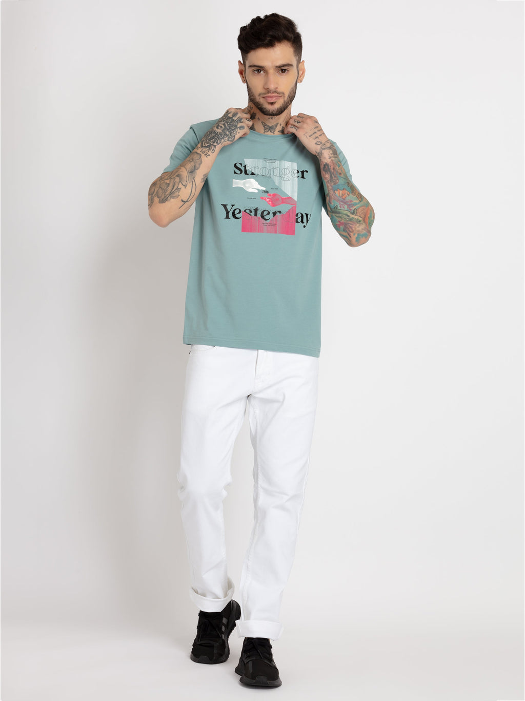 Mens Printed Round Neck T-shirt