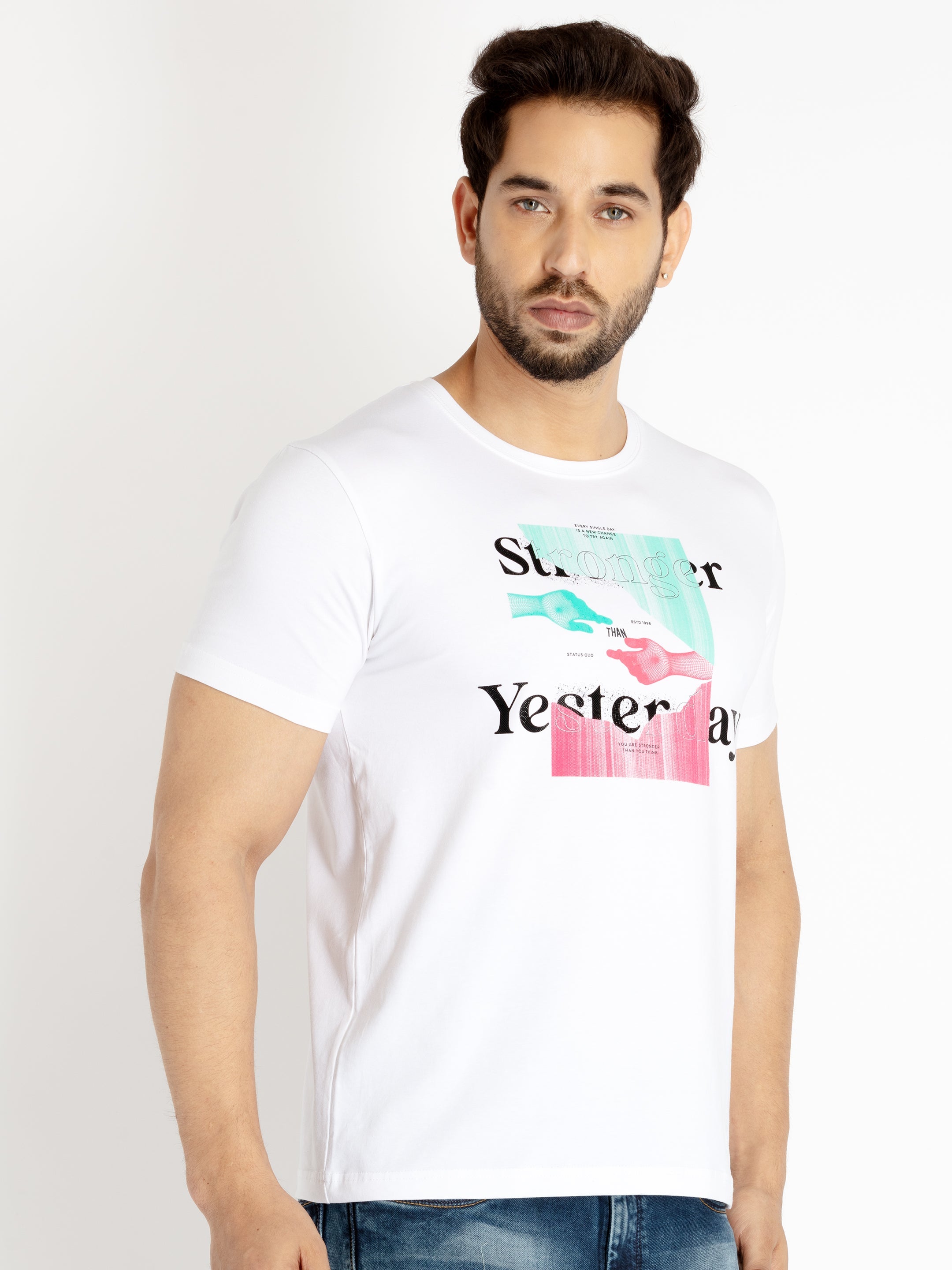 Mens Printed Round Neck T-shirt Secondary image